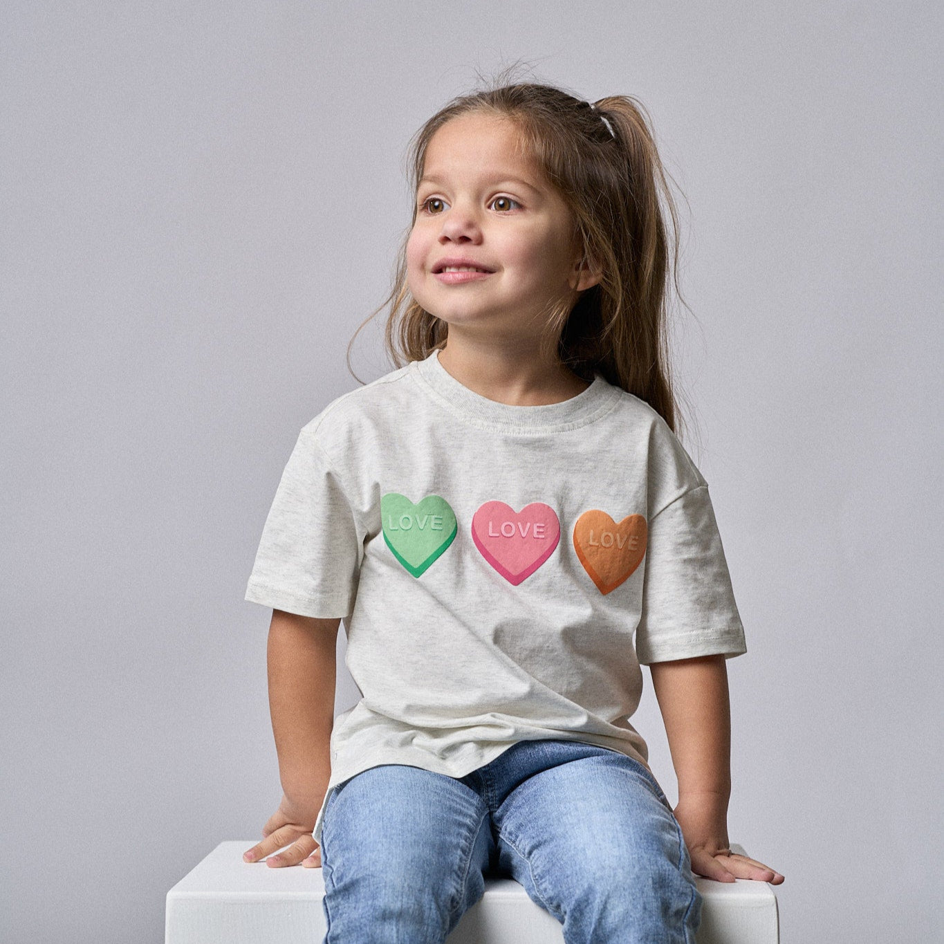 Valentine's Day Box Fit T-Shirt for Women - Soft Grey Cotton Tee - Casual Wear & Gift Idea for Her