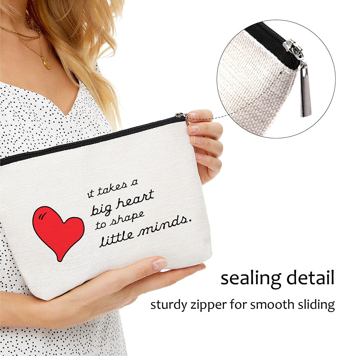 Teacher Appreciation Makeup Bag Gift - Graduation & Birthday Present for Women Educators - Perfect for Classrooms & Daily Use