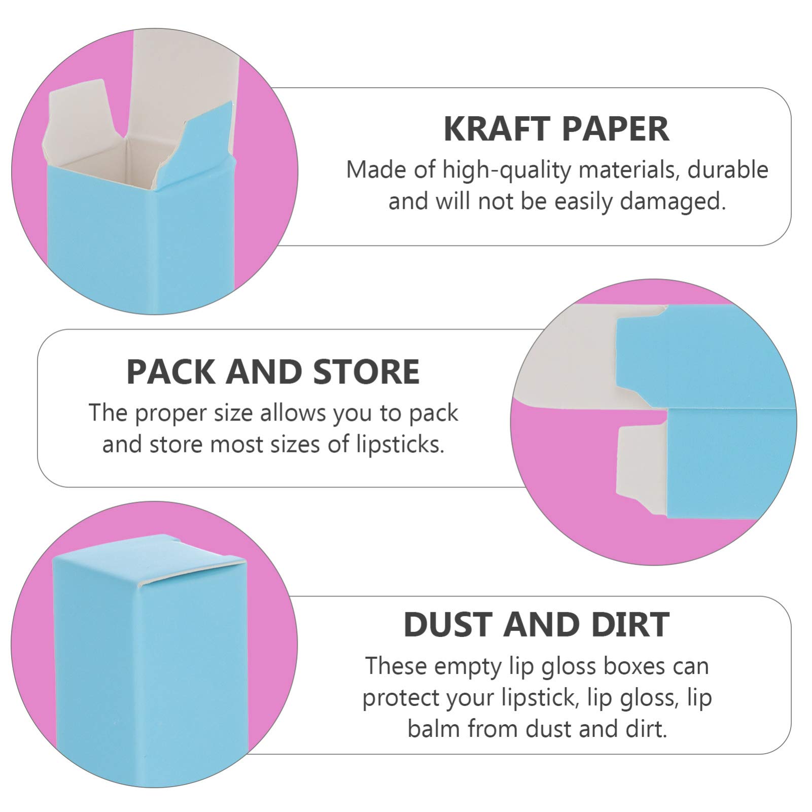 EXCEART 50Pcs Kraft Paper Lipstick Boxes | Essential Oil Packaging Containers | DIY Beauty Supplies & Makeup Organizer Tubes | Perfect for Cosmetic Storage, Gift Wrapping & Small Item Organization