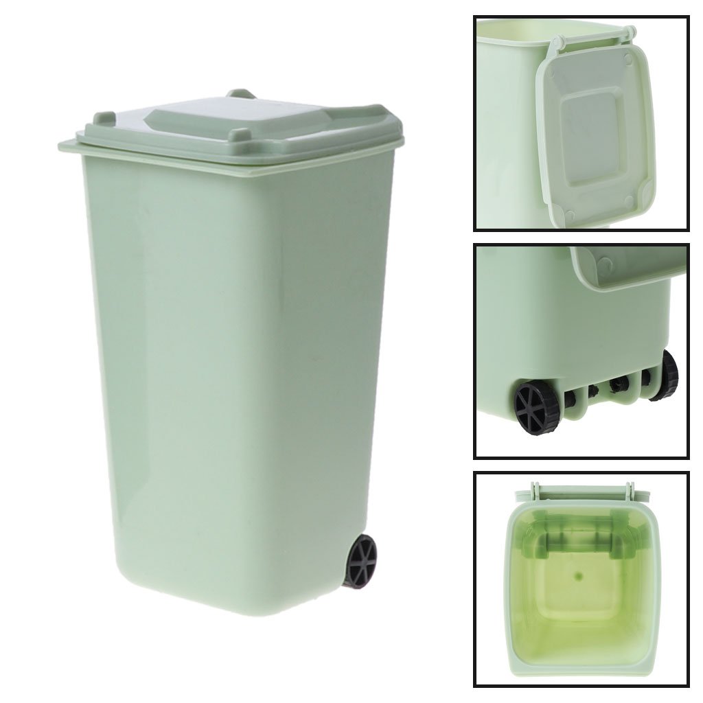 Stainless Steel Trash Can with Pen Holder - Compact Desktop Garbage Bin for Office, Home & Dorm Organization | Perfect for Desk, Study Table & Workspace