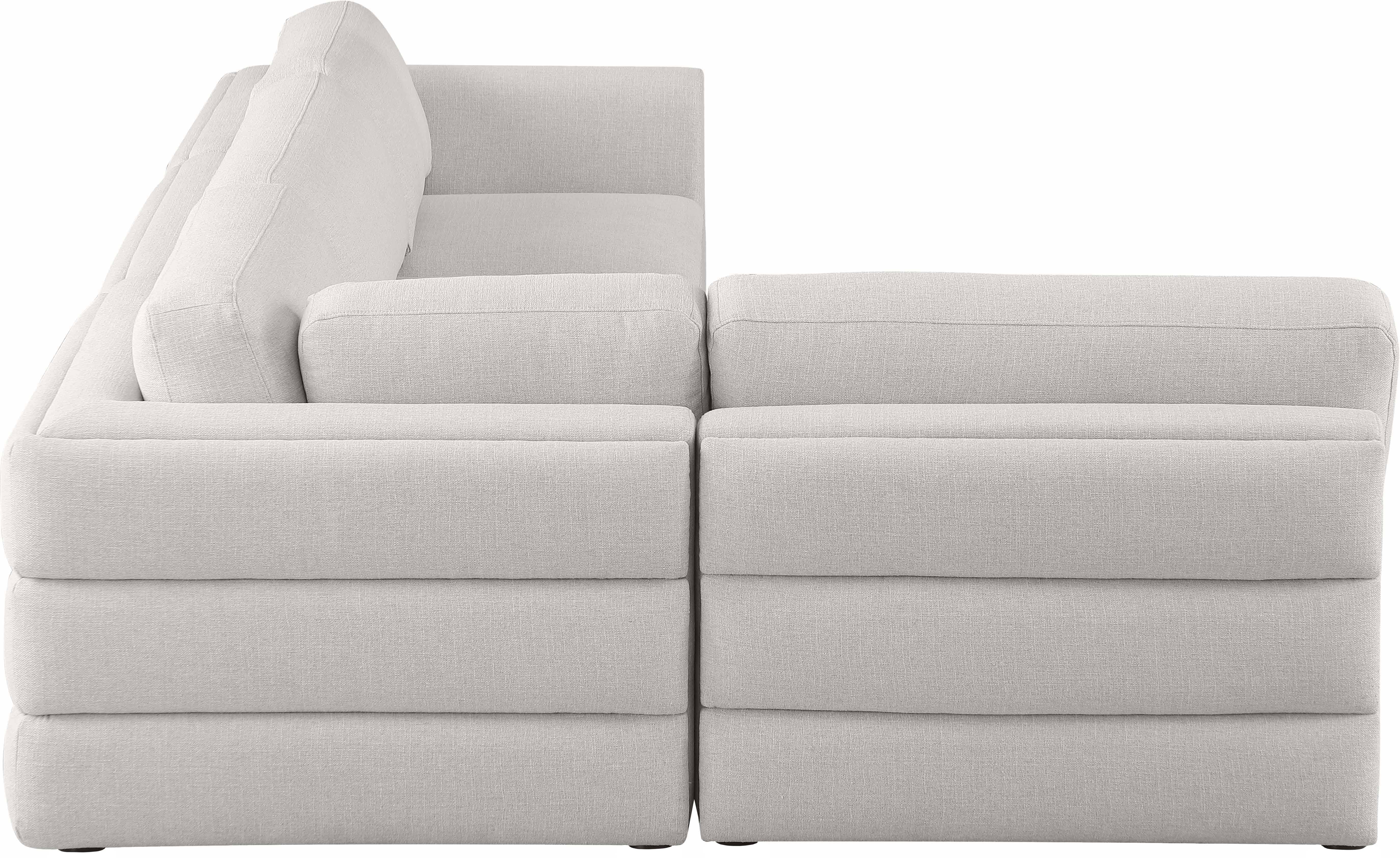 Beckham Durable Linen Textured Fabric Modular Sectional Sofa - Modern Living Room Furniture for Home Theater & Family Gatherings