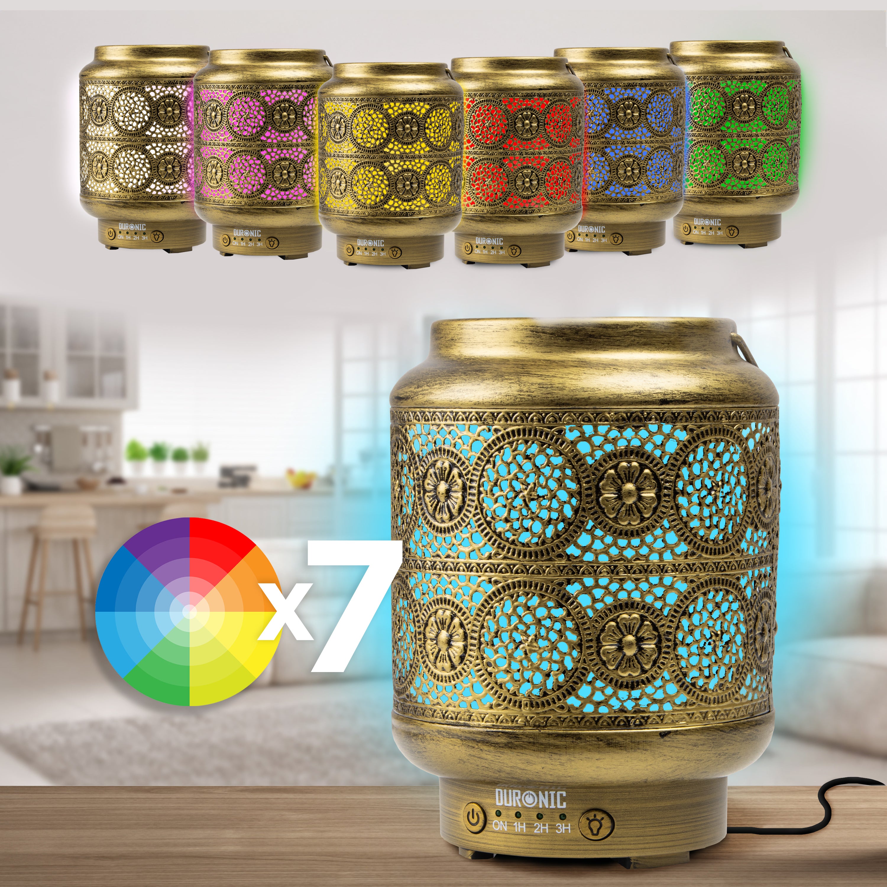 Duronic AD42 100ml Electric Aroma Diffuser with 7 Color LED Lights | Compact Essential Oil Diffuser & Humidifier for Home, Office, Bedroom, Spa | Perfect for Relaxation, Sleep & Stress Relief | Creates Soothing Ambiance for Yoga, Meditation & Aromatherapy Sessions