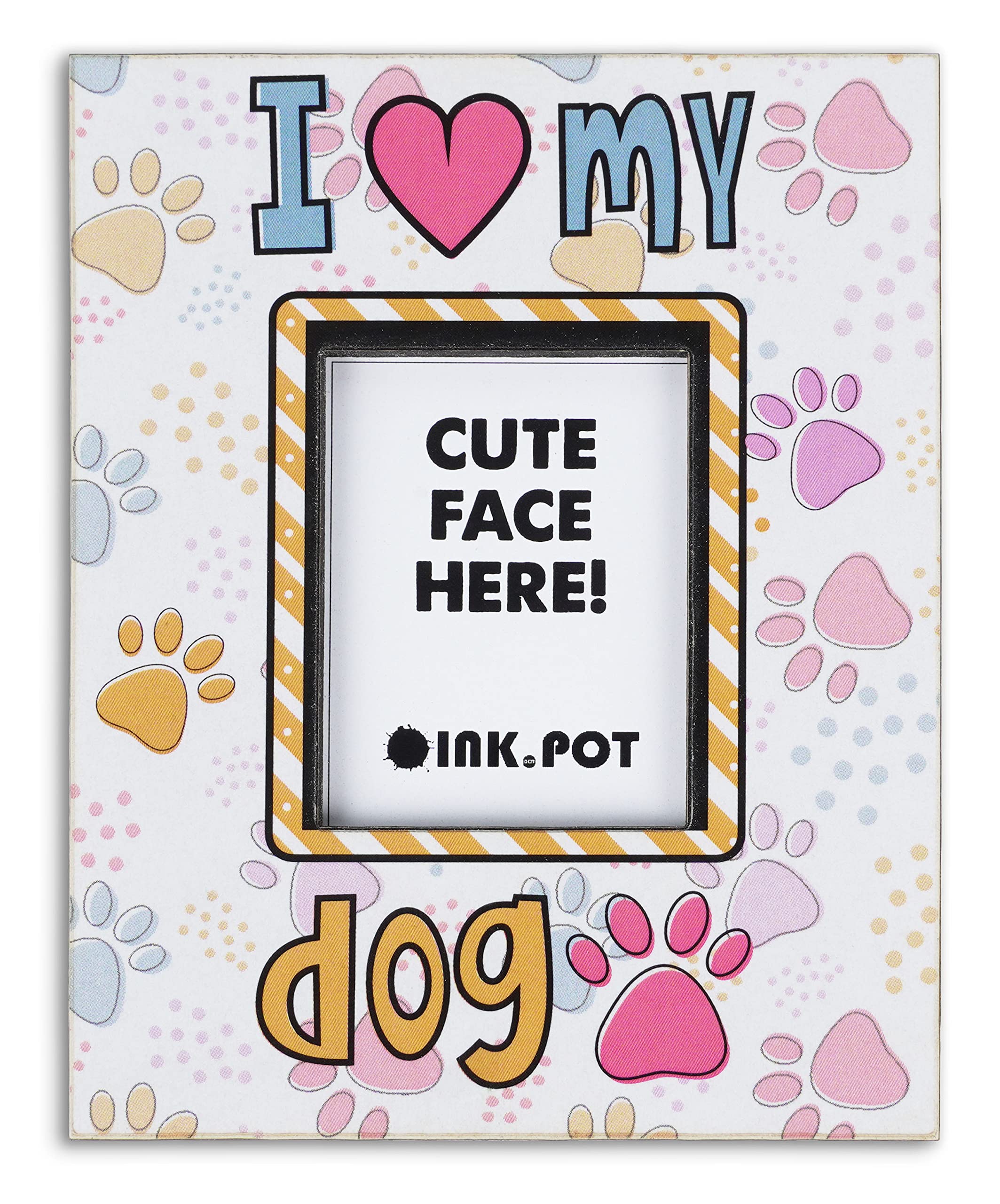 I Love My Dog Magnetic Photo Frame - Refrigerator Magnet for Pet Lovers - Mini Picture Frame (10x8cm) - Perfect Gift for Dog Owners & Home Decor
