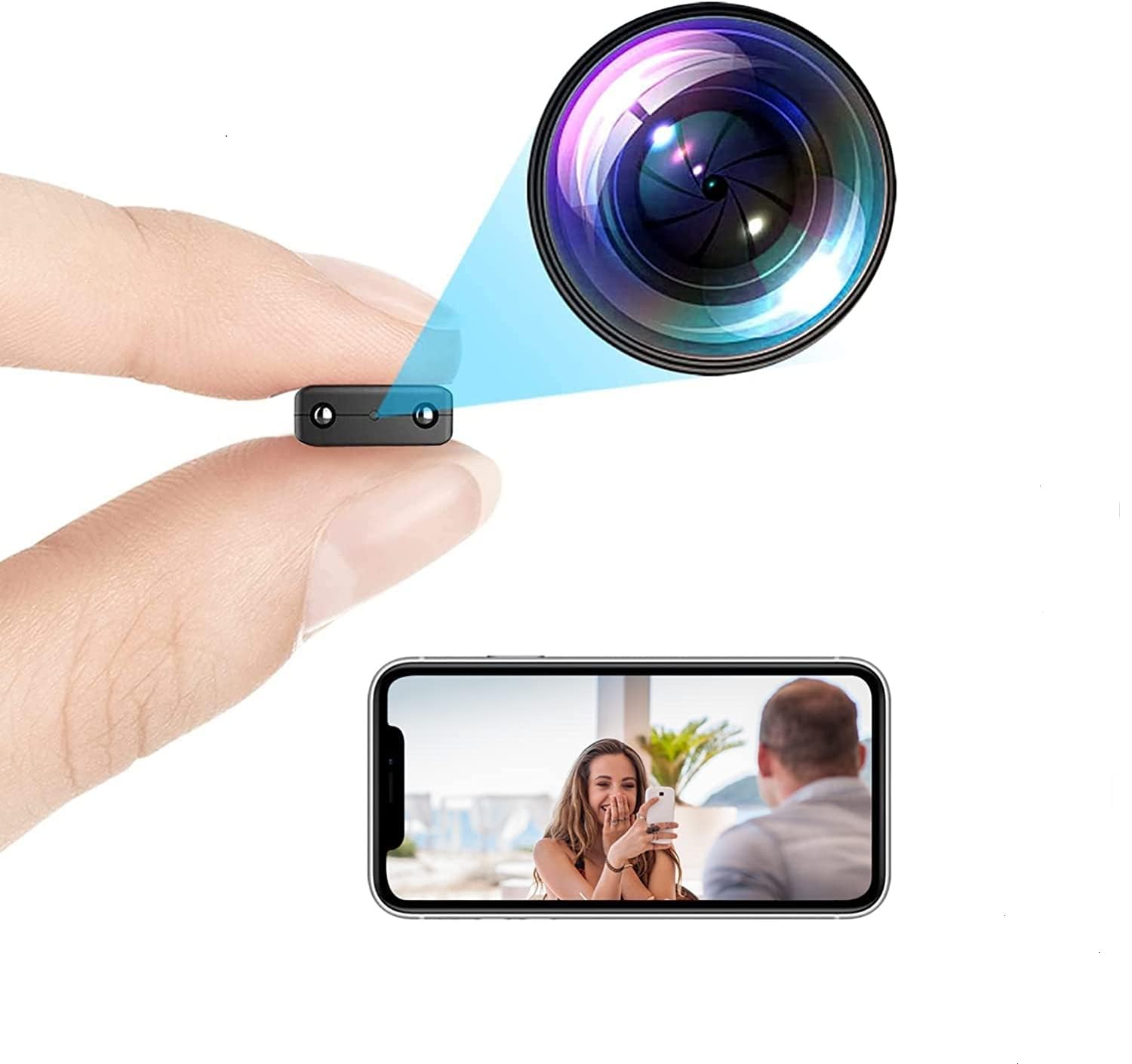 Newfun Wireless Mini Hidden Camera with Audio & Video - 1080P HD, Night Vision, Motion Detection - Nanny Cam, Pet & Baby Monitor, Home Security Surveillance Camera for Indoor/Outdoor Use