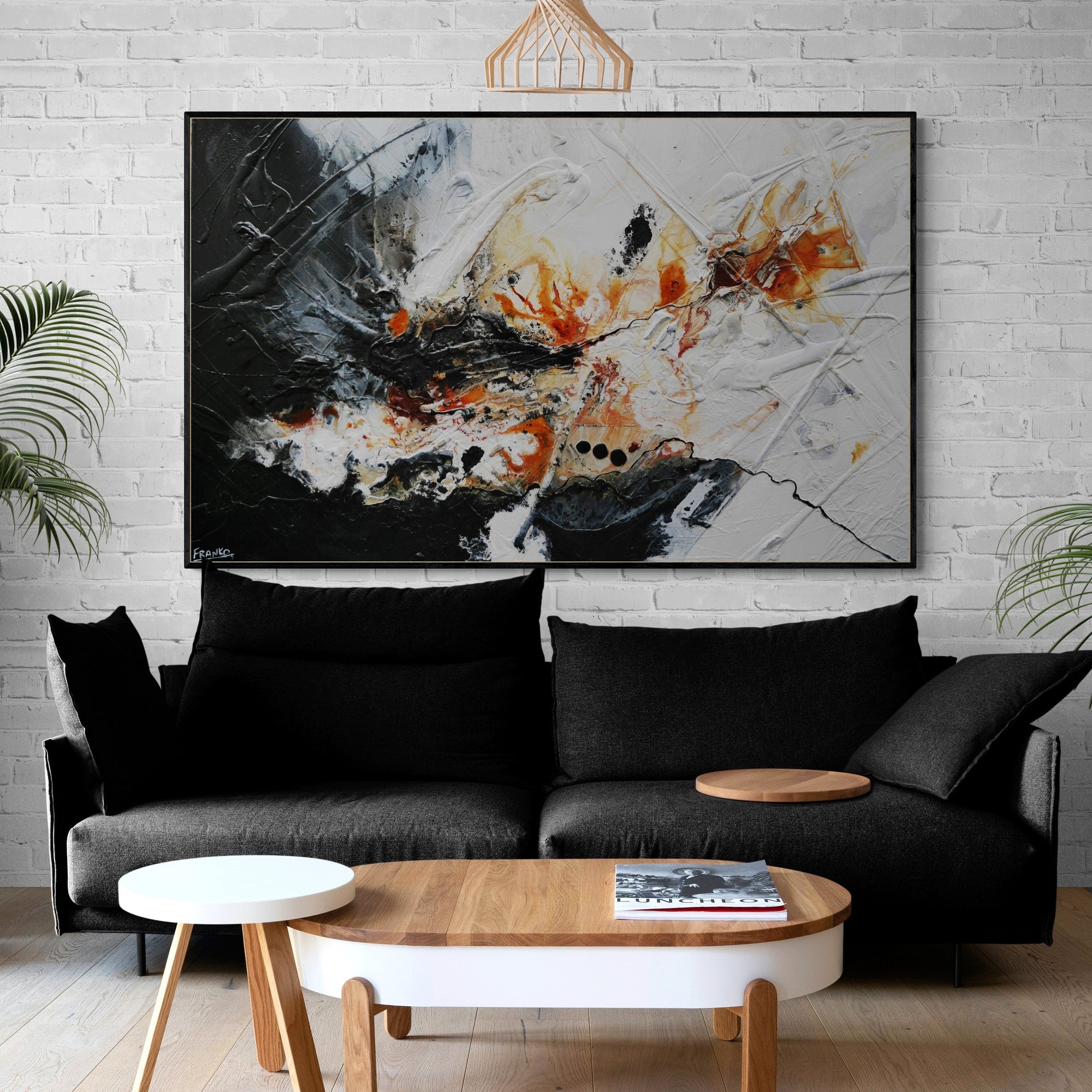 Rust and Slate 160cm x 100cm Rustic Textured Abstract Canvas Wall Art - Perfect for Living Room, Bedroom & Office Decor