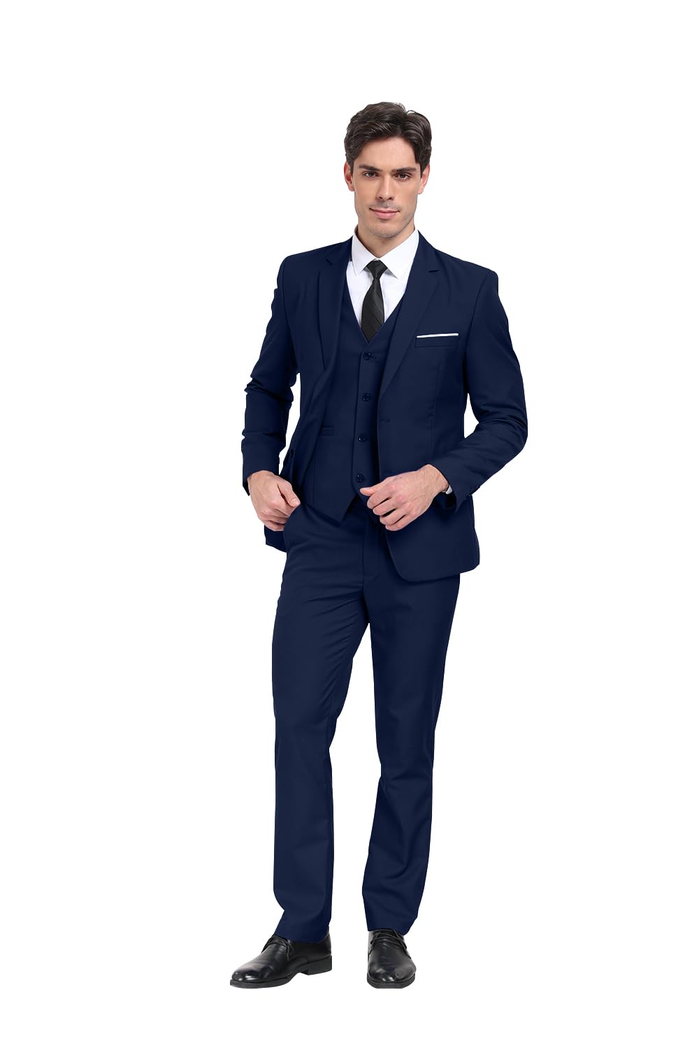 3-Piece Slim Fit Men's Suits for Wedding & Prom | Notch Lapel Tuxedo Jacket with Vest & Pants Set | Formal Groomsmen Attire for Special Occasions