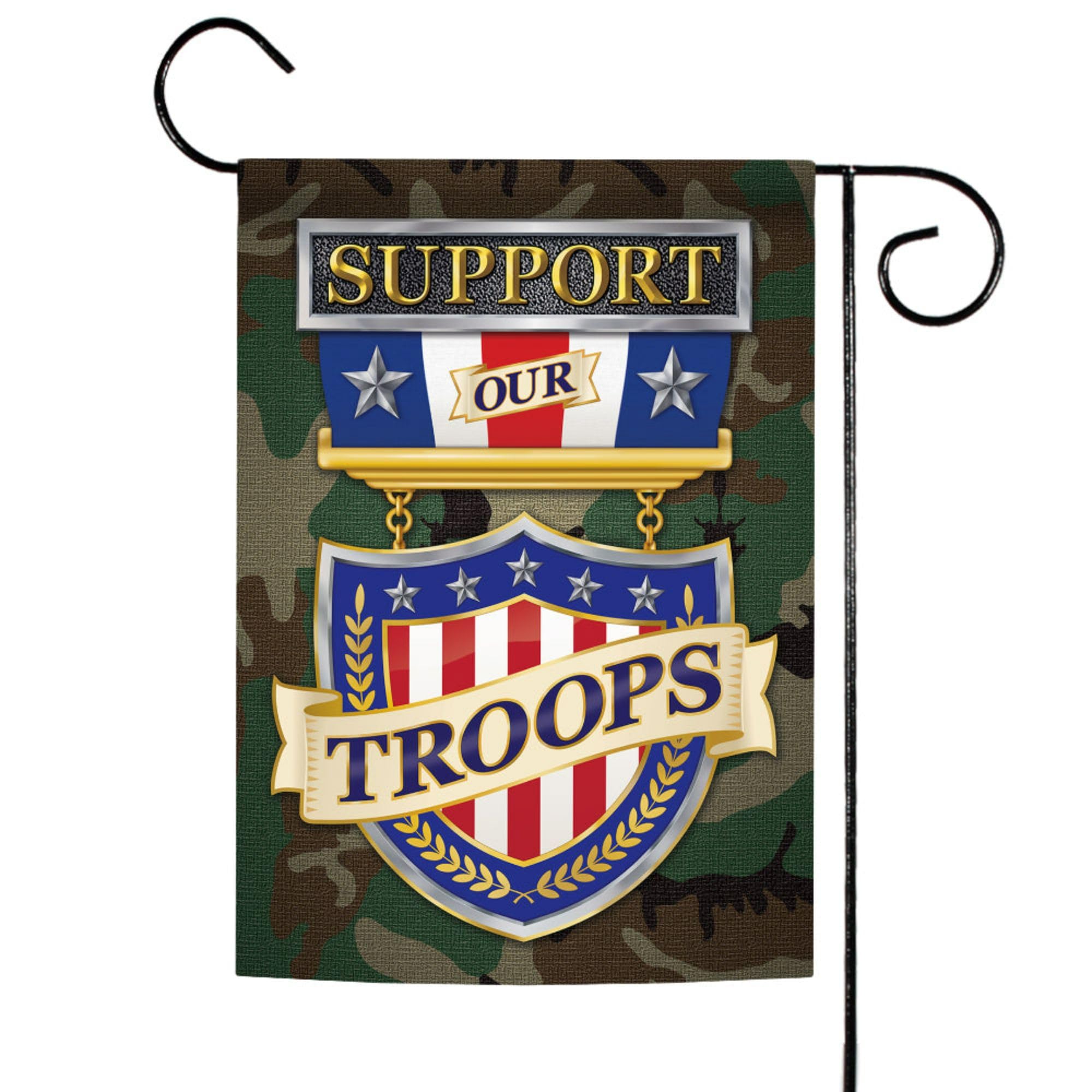Toland Home Garden 1112388 Double Sided Patriotic Garden Flag 12x18 Inch - Military Yard Decoration, Outdoor House Flag to Support Our Troops - Perfect for Front Yard, Porch & Patriotic Holidays