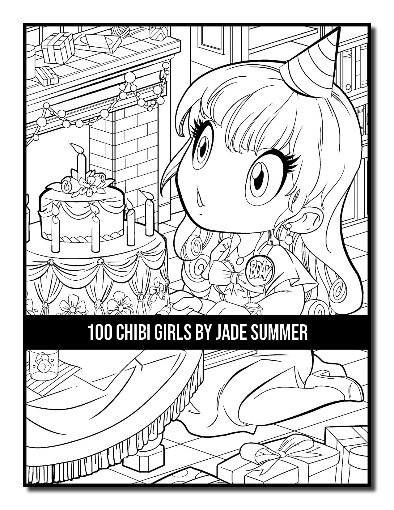 100 Chibi Girls: Cute & Fantasy Adult Coloring Book with Horror & Christmas Themes - Perfect for Stress Relief, Gifts & Creative Relaxation