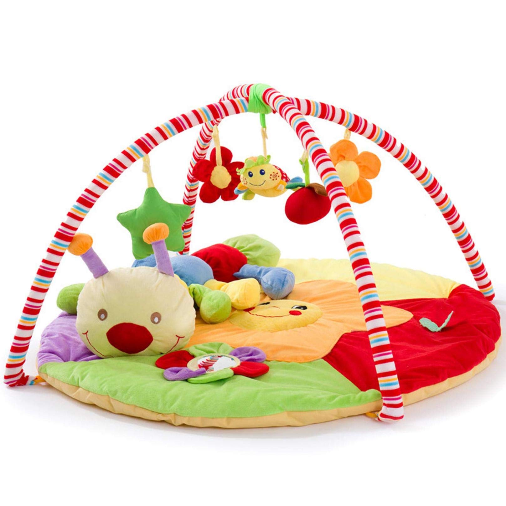 Colorful Insect Baby Play Mat - Soft Round Activity Gym with Hanging Toys for Newborns & Toddlers | Perfect for Crawling, Tummy Time & Early Development Gifts