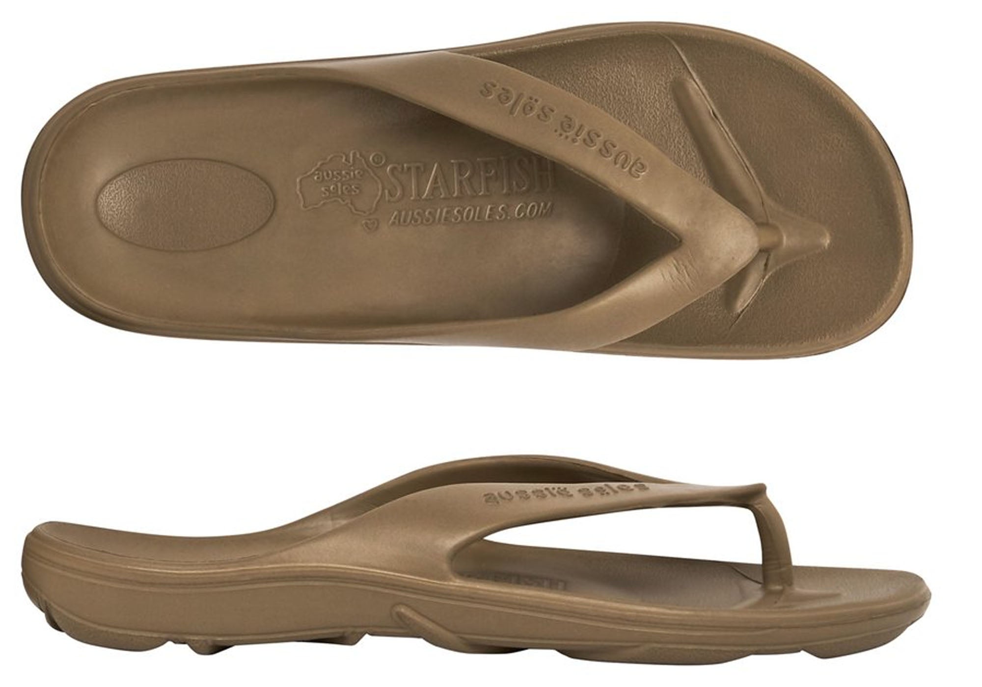 Aussie Soles Women's Comfortable Orthotic Flip Flops with Starfish Design - Supportive Sandals for Beach, Pool & Summer Walking