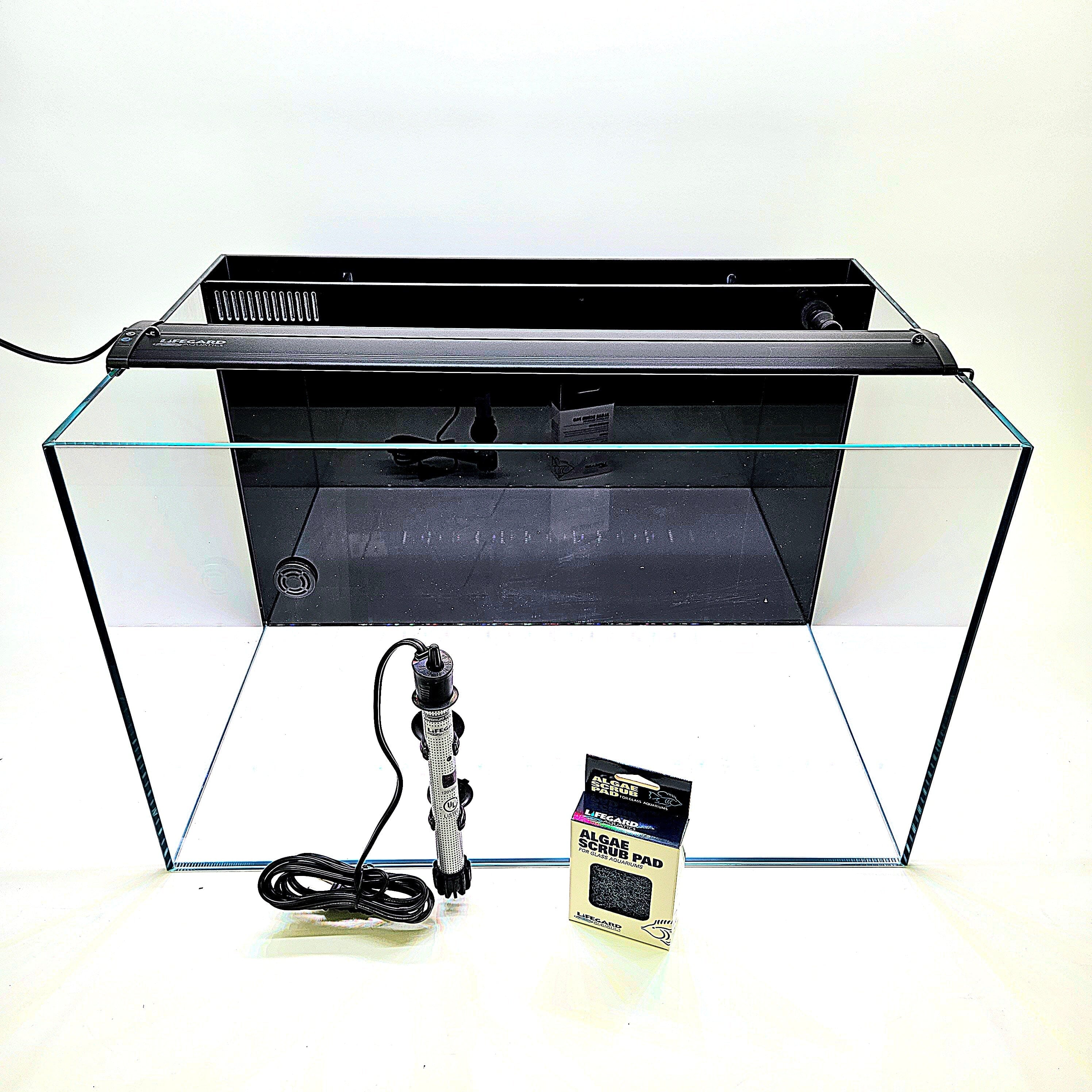 Lifegard Aquatics 24 Gallon Complete Aquarium Kit with LED Lighting & Filtration System – Perfect for Home, Office, or Classroom Fish Tank Setup