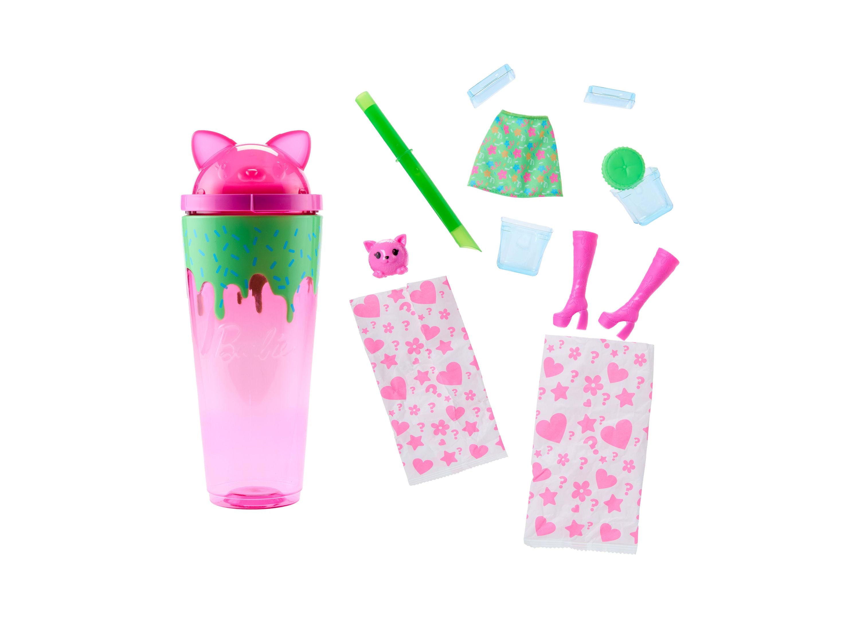 Barbie Pop Reveal Shakes Series - Cute Kitten Fashion Doll with 5 Surprise Accessories | Collectible Toy for Girls Age 3+ | Perfect for Birthday Gifts & Playtime Fun