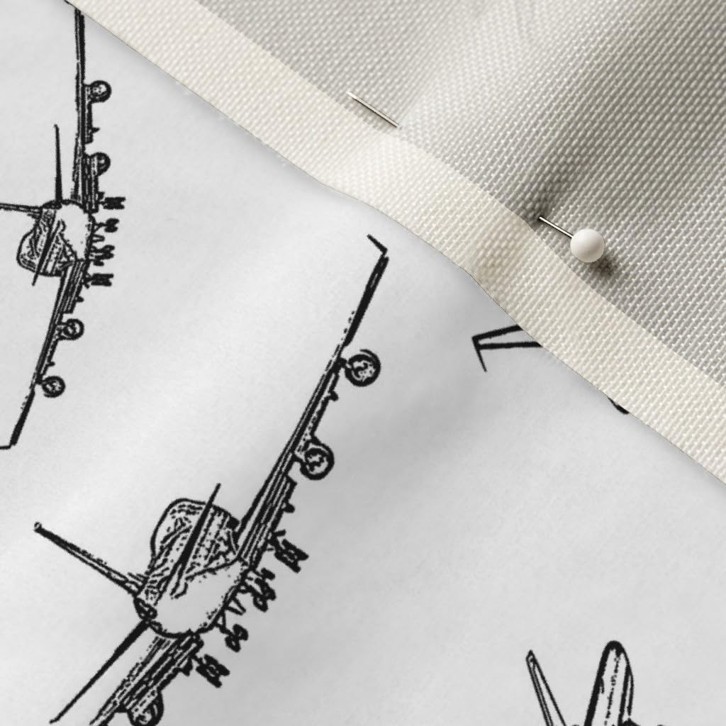 Small Airplane Pilot Print Velvet Fabric by The Yard - Upholstery, Quilting & Apparel Material for Boys Room Decor, Nursery Bedding & Home Furnishings | Perfect for DIY Projects, Curtains & Throw Pillows