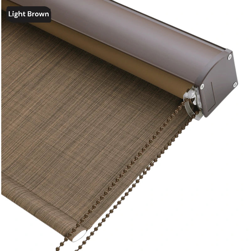 Blackout Roller Shades with Cassette - Alyssa Cotton Linen Window Blinds for Bedroom & Living Room - Light Blocking, Privacy, and UV Protection