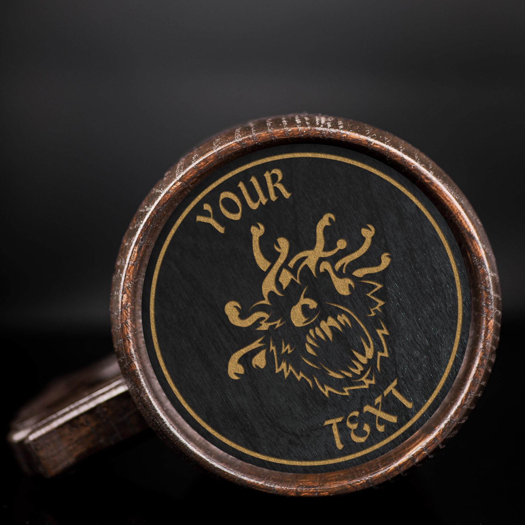 Custom DnD Beholder Beer Mug - Personalized Dungeons & Dragons Wooden Tankard for Geeks | Unique Gamer Gift for Men, Dad, Father (Anniversary, Birthday, Wedding) | Perfect for Tabletop RPG Nights & Fantasy Themed Parties