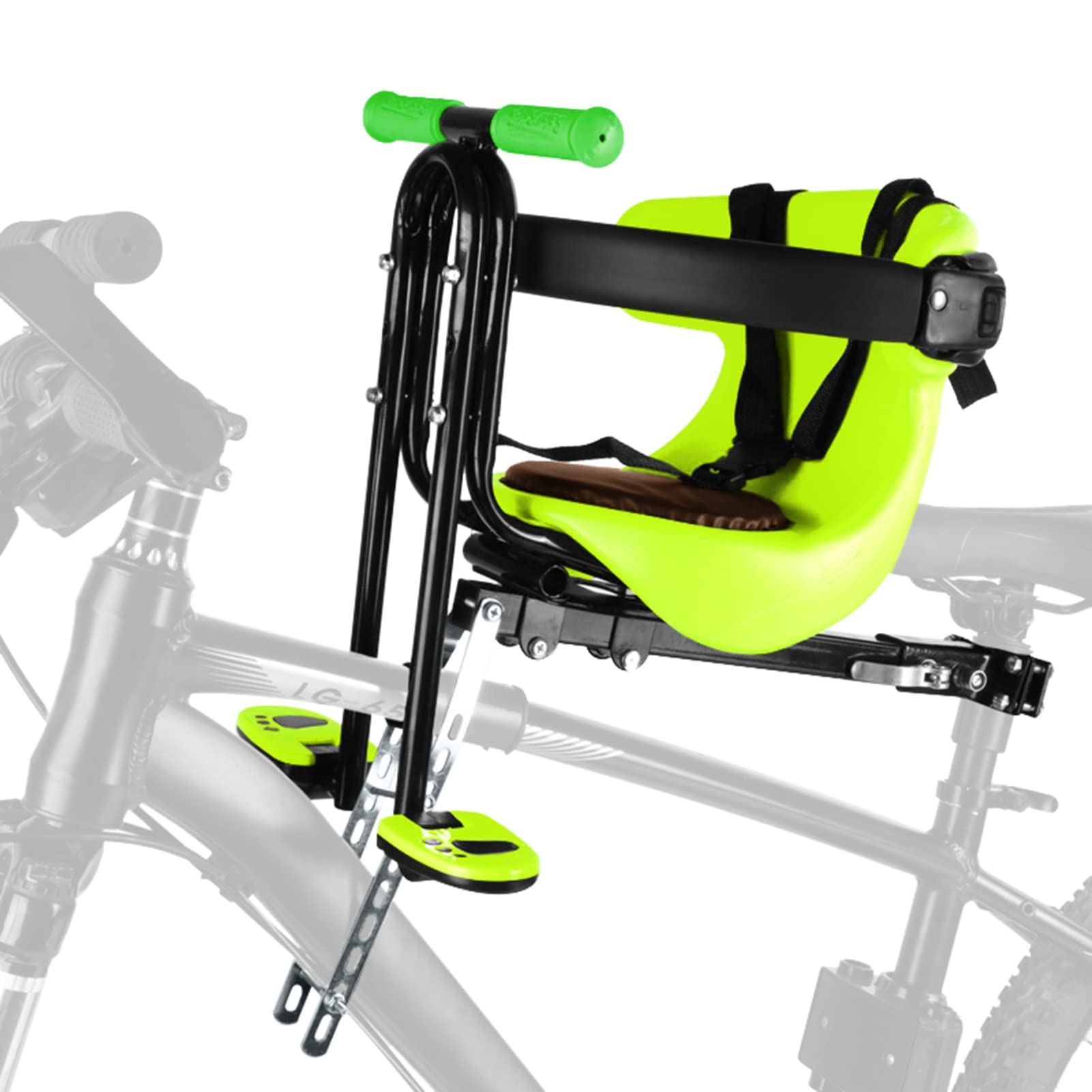 **Front Mount Kids Bike Seat for Toddlers 8 Months to 4 Years (Up to 110lbs) - Adjustable & Padded Child Safety Bicycle Seat - Perfect for Family Cycling & Outdoor Adventures**