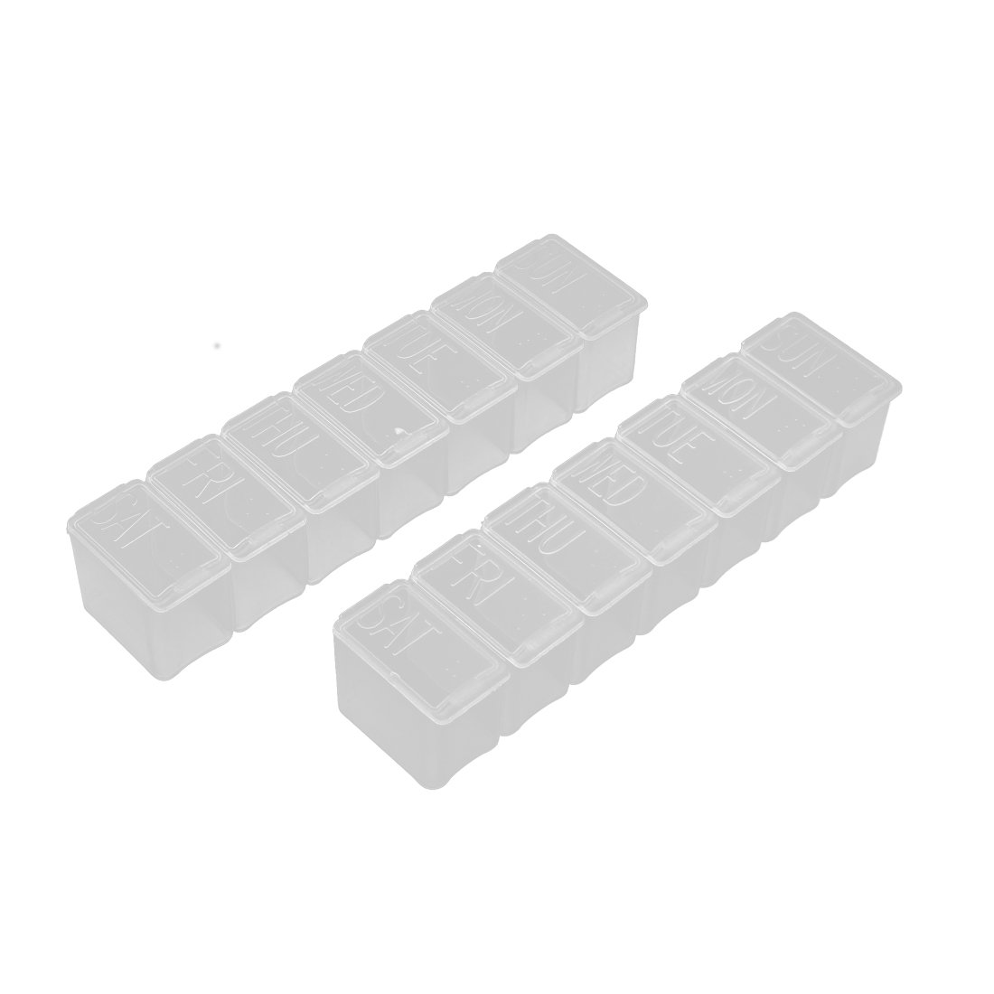 uxcell 7-Day Weekly Pill Organizer Box - 2 Pack | Portable Medicine Storage for Vitamins, Supplements & Daily Medications | Perfect for Travel, Home & Office Use
