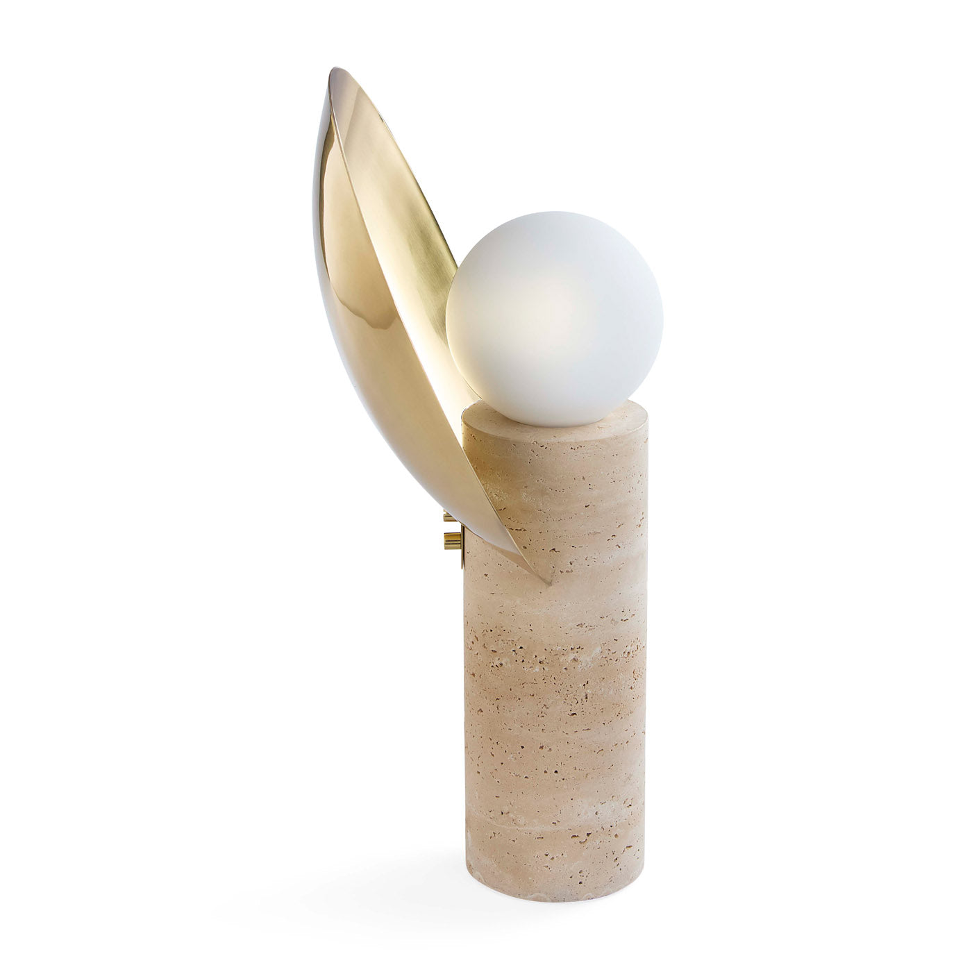 Halo Travertine Table Lamp - Natural Stone Base, Modern Home Decor for Living Room, Bedroom & Office - Warm Ambient Lighting for Relaxation & Style