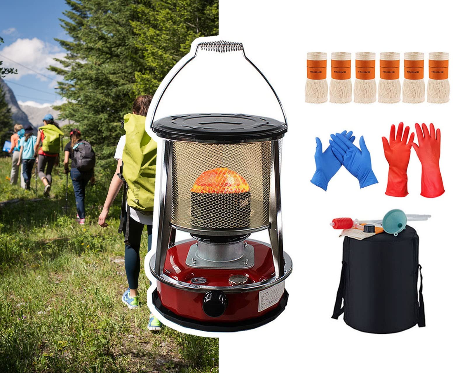 Portable Kerosene Wick Heater Burner - Indoor/Outdoor Camping Stove, Emergency Heating for Cooking, Survival & Power Outages | Perfect for Camping, Hiking, Emergency Preparedness & Off-Grid Living
