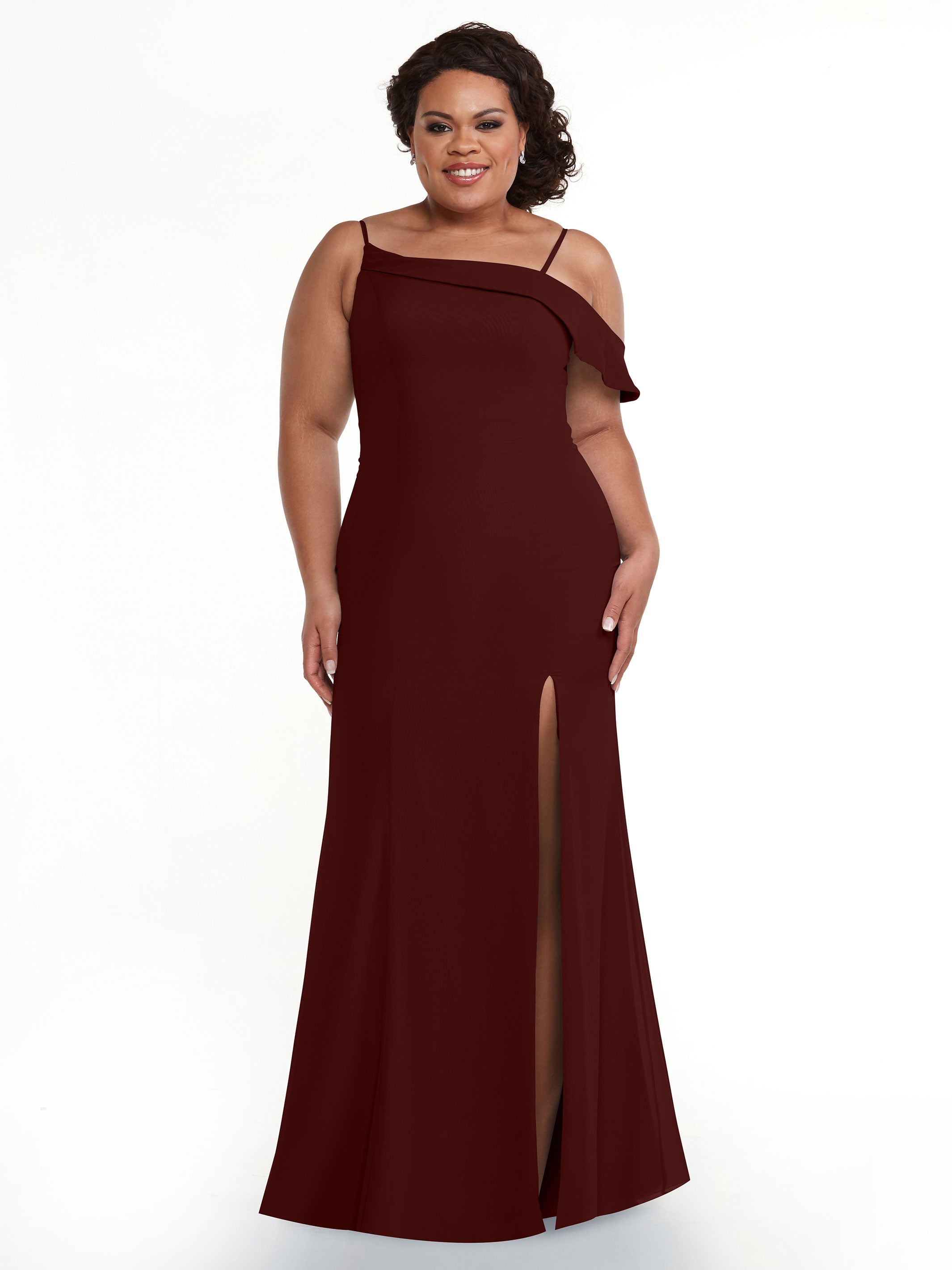 Elegant One Shoulder Fit and Flare Chiffon Bridesmaid Dress - Perfect for Weddings, Prom, and Formal Events