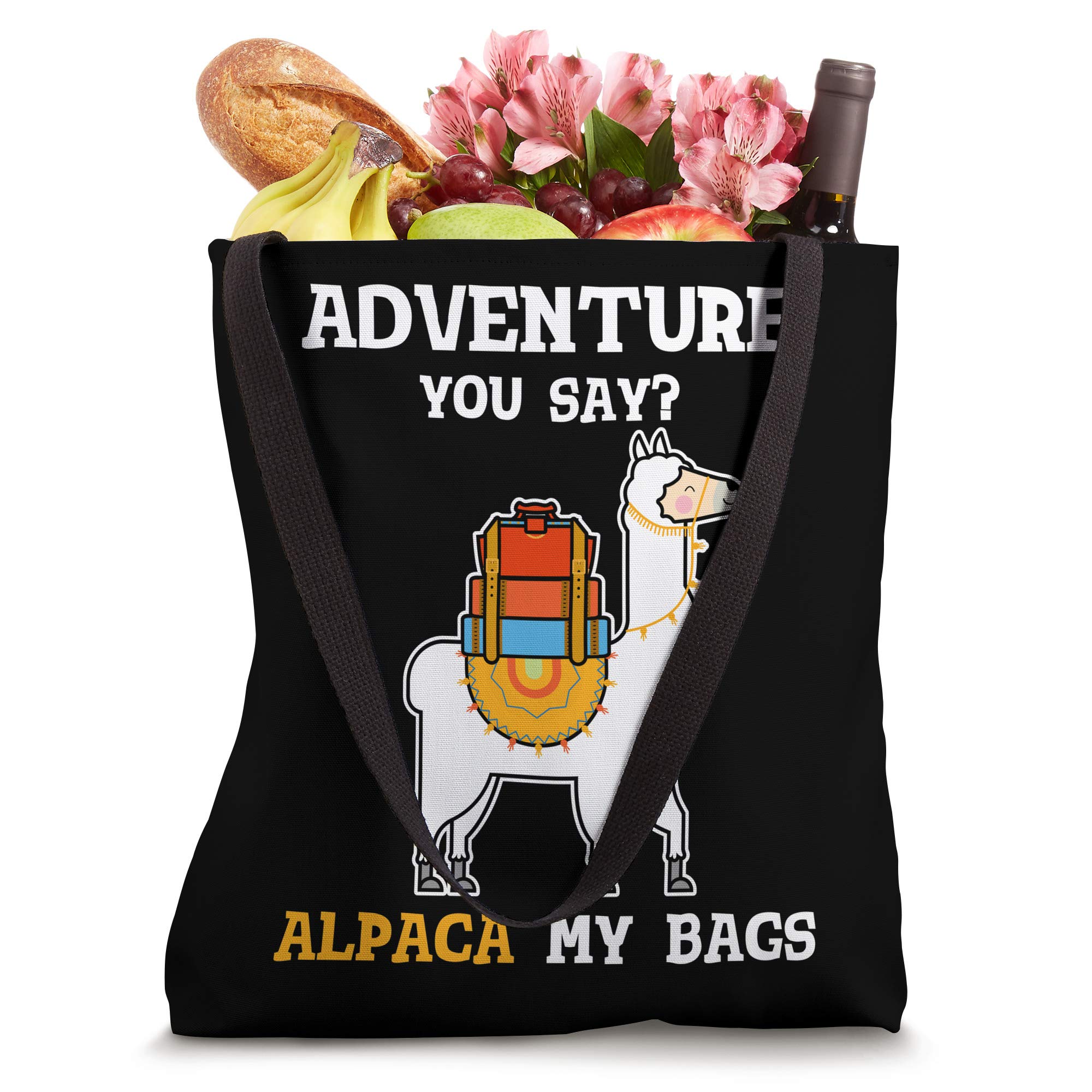 Funny Alpaca My Bags Tote Bag - Cute Travel Gift for Women, Christmas Present & Vacation Accessory - Perfect for Airplane Trips, Beach Outings & Shopping