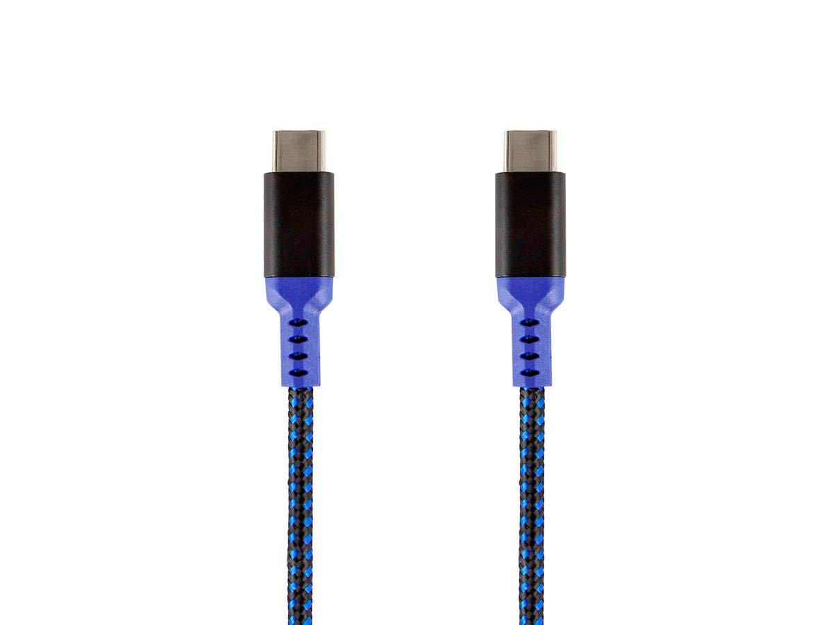 Monoprice Stealth Charge & Sync USB 2.0 Type-C to Type-C Cable - 1.5ft Fast Charging (60W, 3A) - Blue - Perfect for Smartphones, Tablets & Laptops