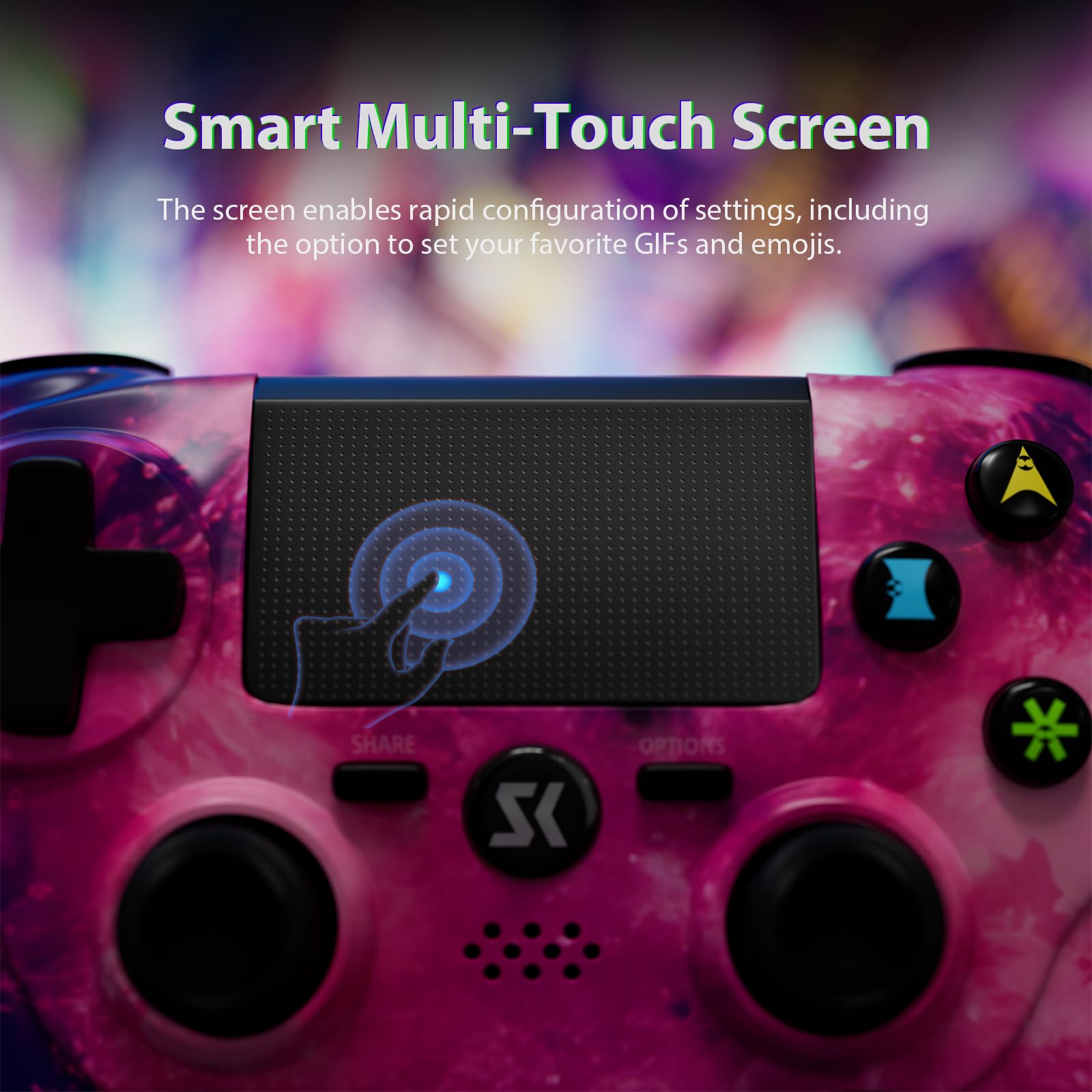 Wireless PS4 Controller Pink - DualShock 4 Gamepad for PlayStation 4/Slim/Pro with Motion Sensor, Vibration, Touch Pad, Built-in Speaker & 3.5mm Audio Jack - Perfect for Gaming, Streaming & Long Play Sessions (800mAh Battery)