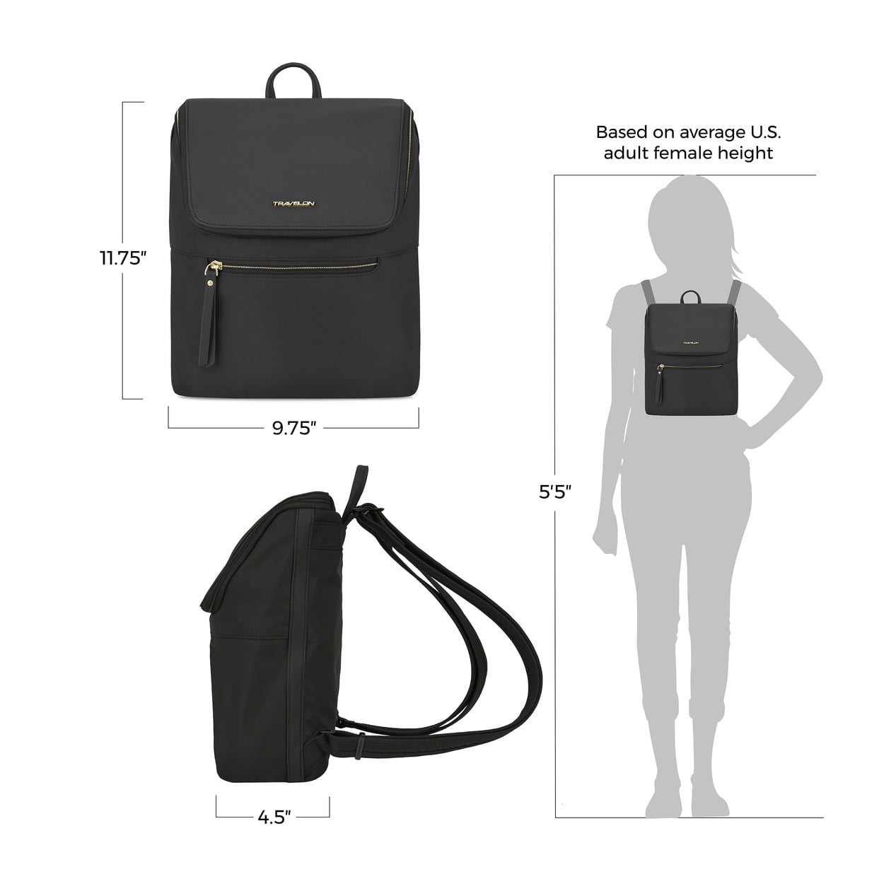 Travelon Anti-Theft Addison Backpack - Secure & Stylish Laptop Backpack for Commuters, Students & Travelers - Perfect for Work, School & Adventure Trips
