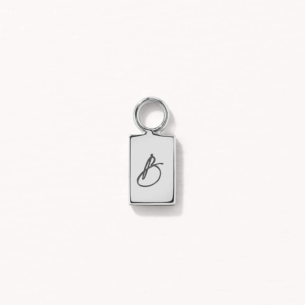 Personalized Silver Engravable Rectangle Charm - Perfect for Jewelry Making, Gifts & Keepsakes