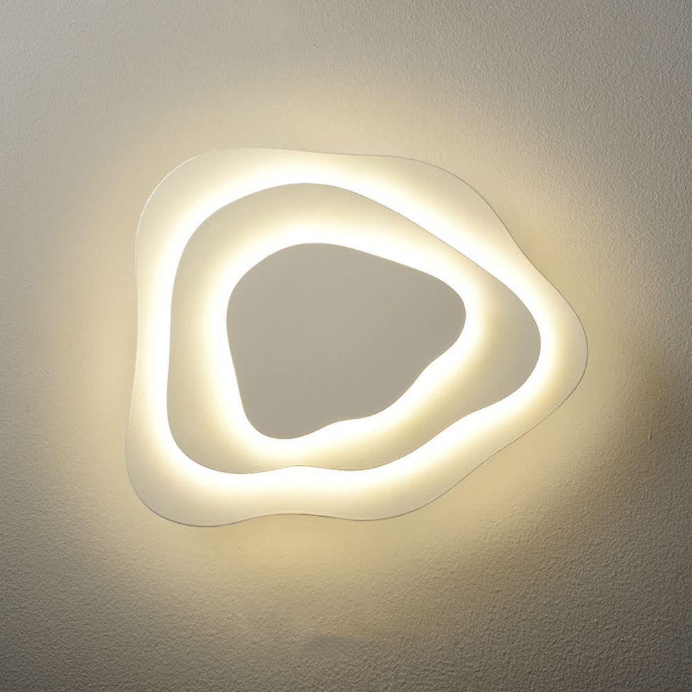 Modern White LED Wall Sconce - 20W Warm Light Indoor Wall Lantern Fixture for Stairs, Hallway, Bedroom & Living Room | Energy Efficient Lighting for Homes, Cafes & Aisles | Easy Installation & Dimmable Options