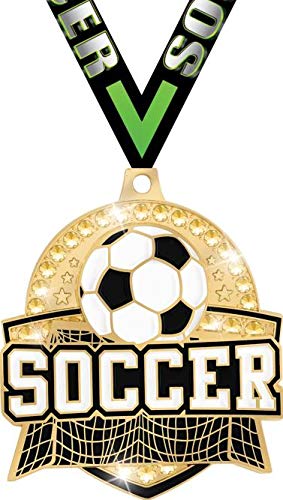 2 1/4 Inch Gold Royal Soccer Medals - Premium Soccer Team Awards for Tournaments, Championships & Youth Sports Recognition