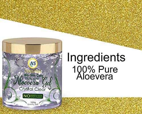 Nuerma Science Pure Aloe Vera Gel with Vitamin E for Face, Skin & Hair Care – 100g – Soothes Sunburn, Hydrates Dry Skin & Conditions Hair Naturally