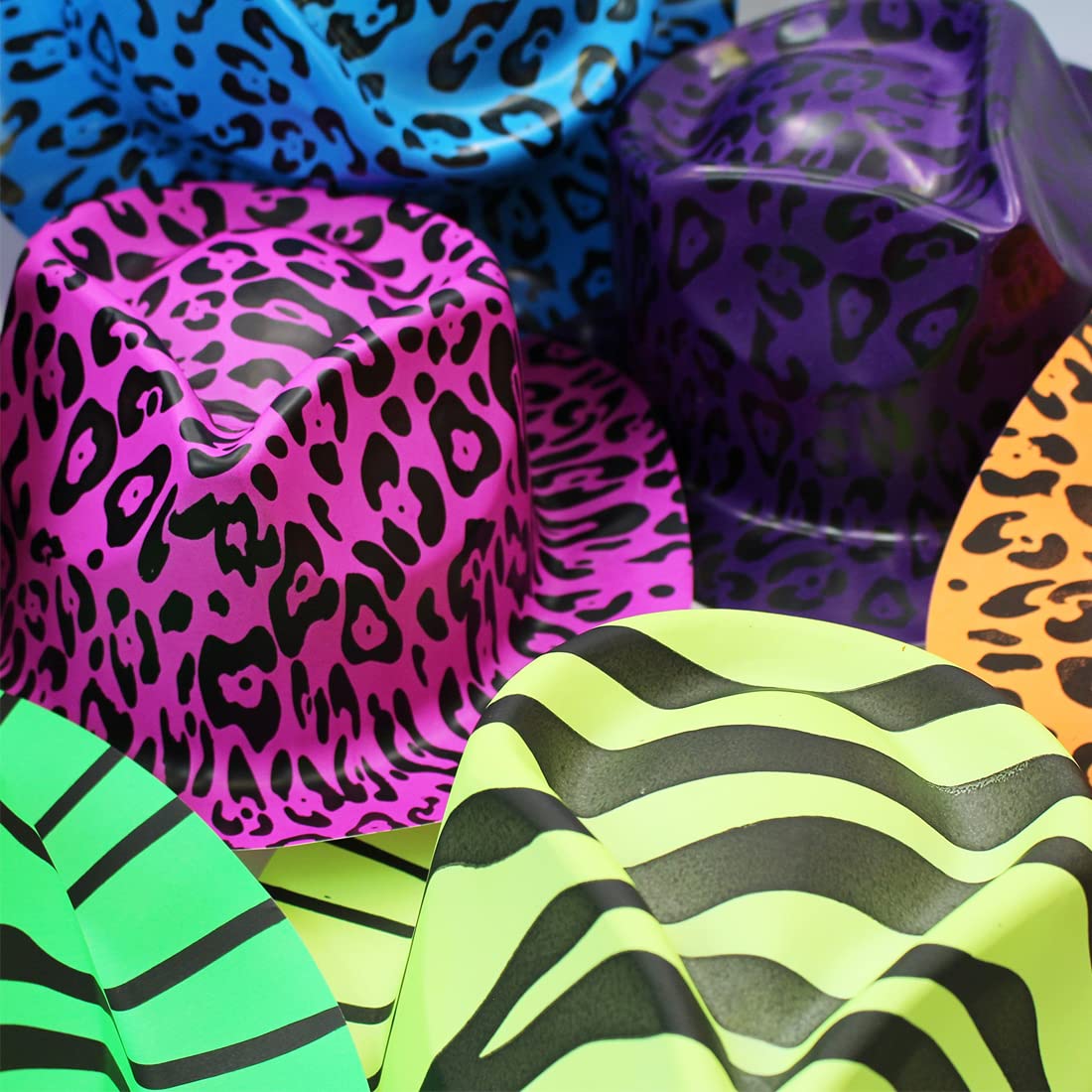 Neon Party Hats 24 Pack - 80s Gangster Hats for Costume Parties