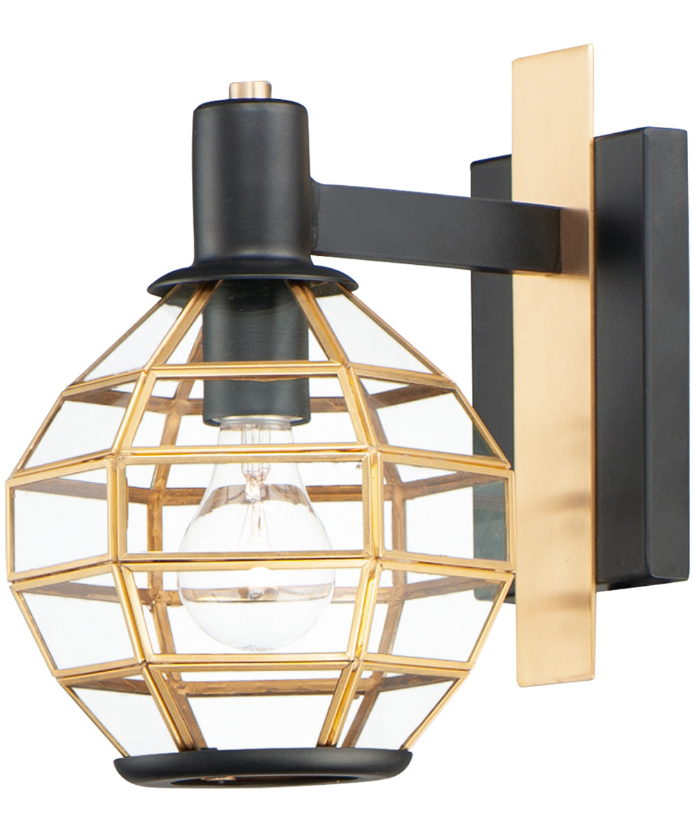 11H Heirloom 1 Light Outdoor Wall Sconce in Black & Burnished Brass - Perfect for Porch, Patio, and Garden Lighting