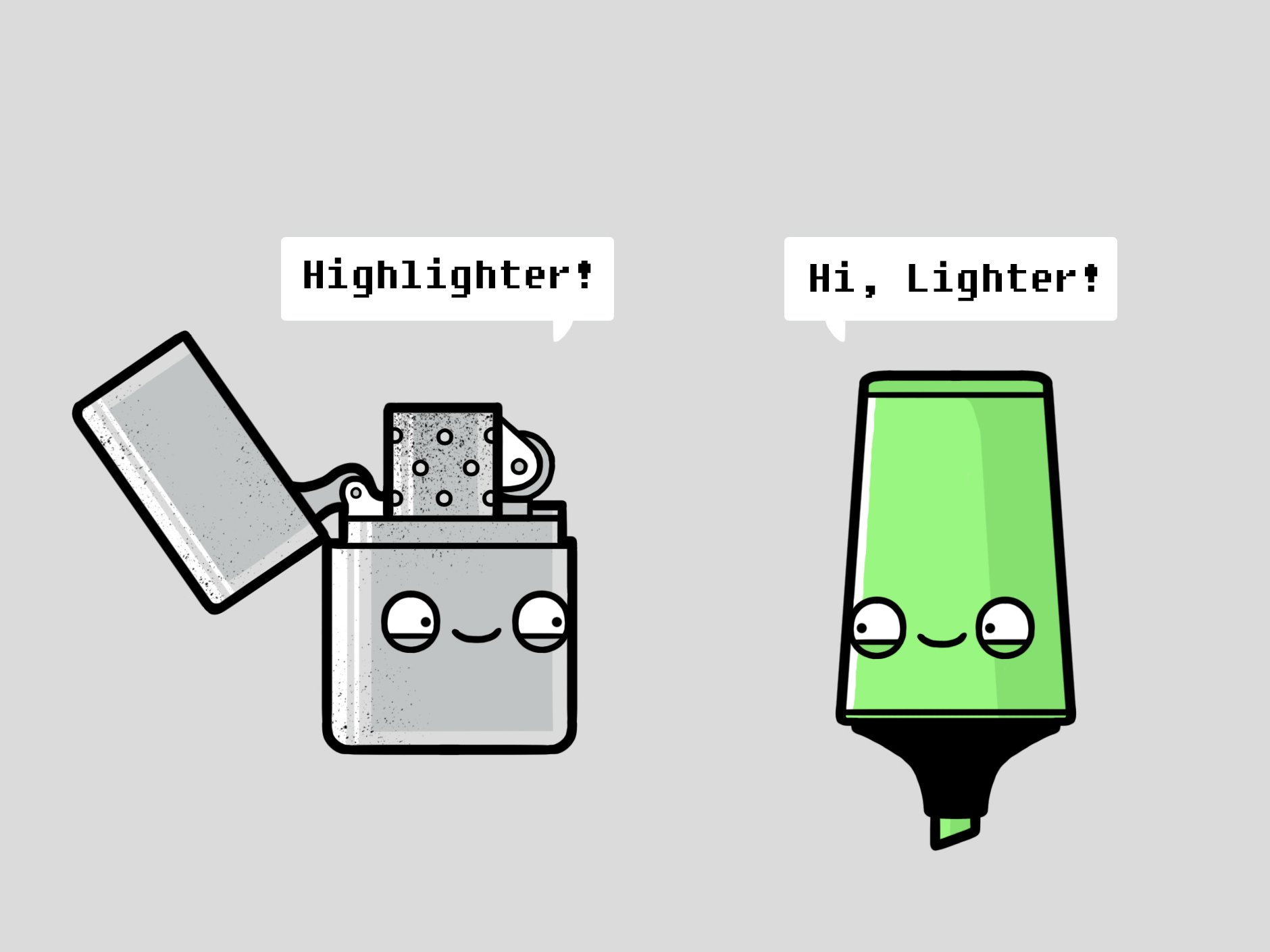 Highlighter Lighter Pun Vinyl Print Poster - 24x18 Inches, Funny Office Decor, Dorm Room Wall Art, Gift for Students & Teachers