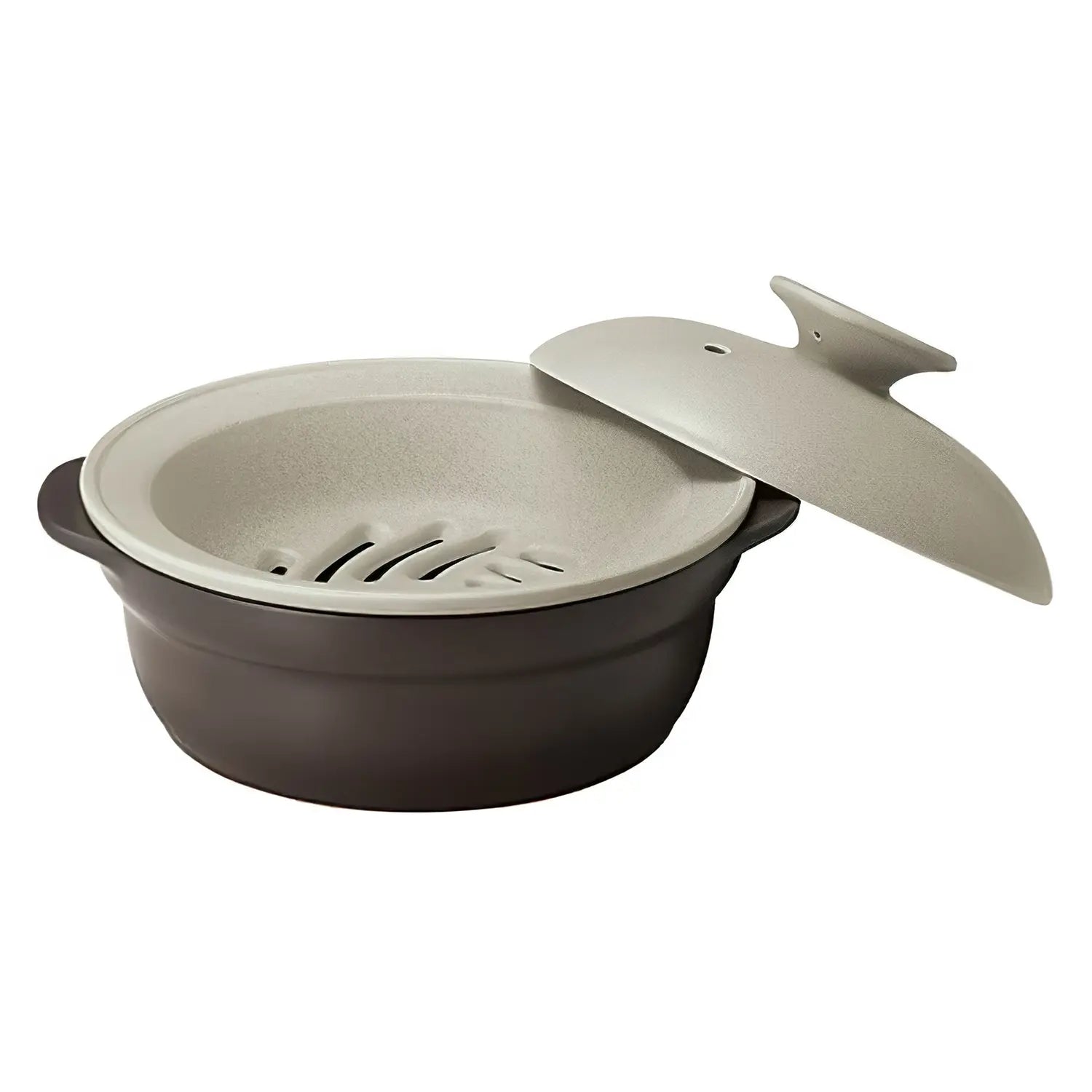 Premium Karl Ceramic Induction Donabe Casserole Pot with Steamer Insert - Japanese Clay Pot for Hot Pot, Steaming & Slow Cooking - Perfect for Home Dining & Family Gatherings