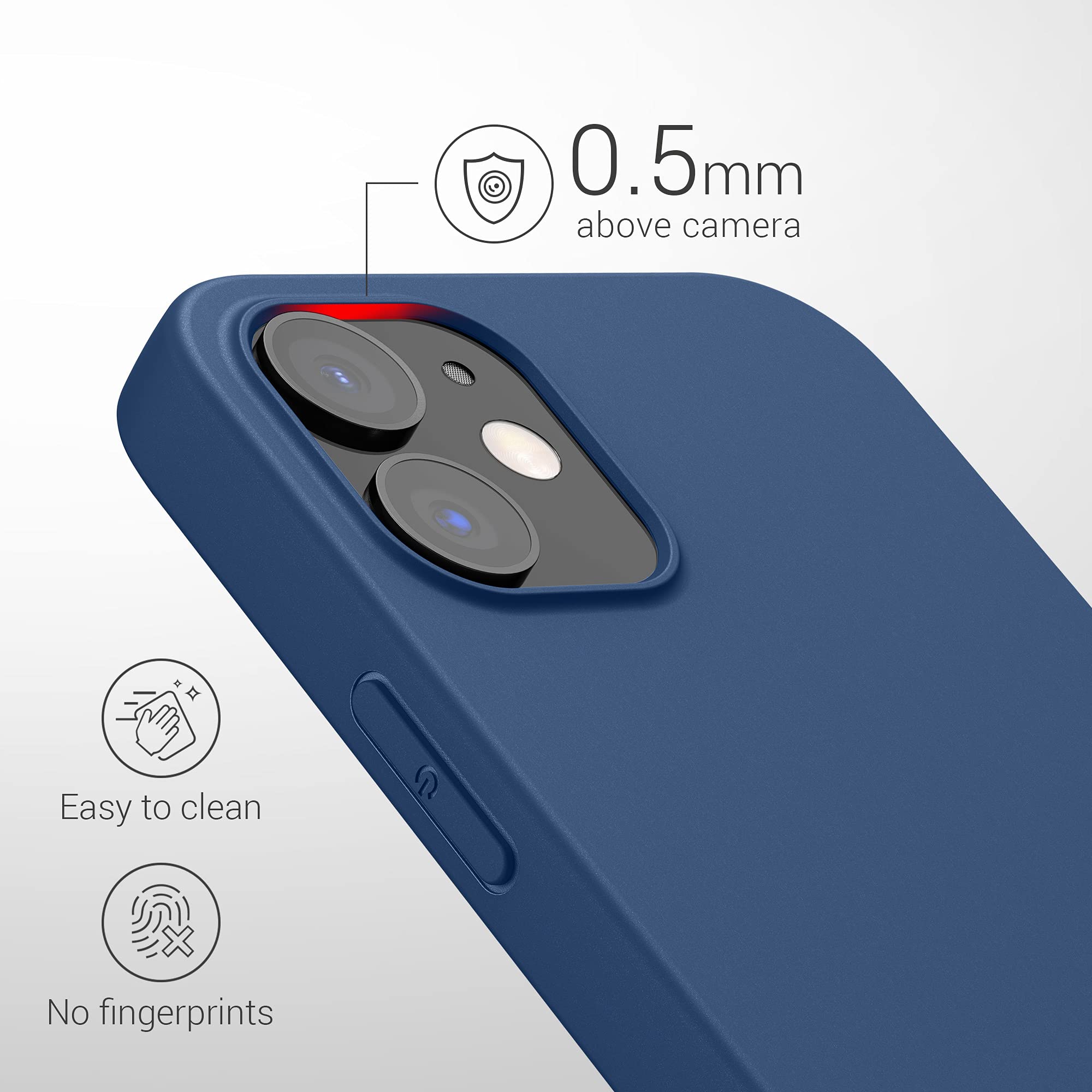 kwmobile Soft Slim Protective TPU Silicone Case for Apple iPhone 12 & iPhone 12 Pro - Navy Blue - Shockproof & Scratch Resistant Cover for Everyday Use, Work & Travel