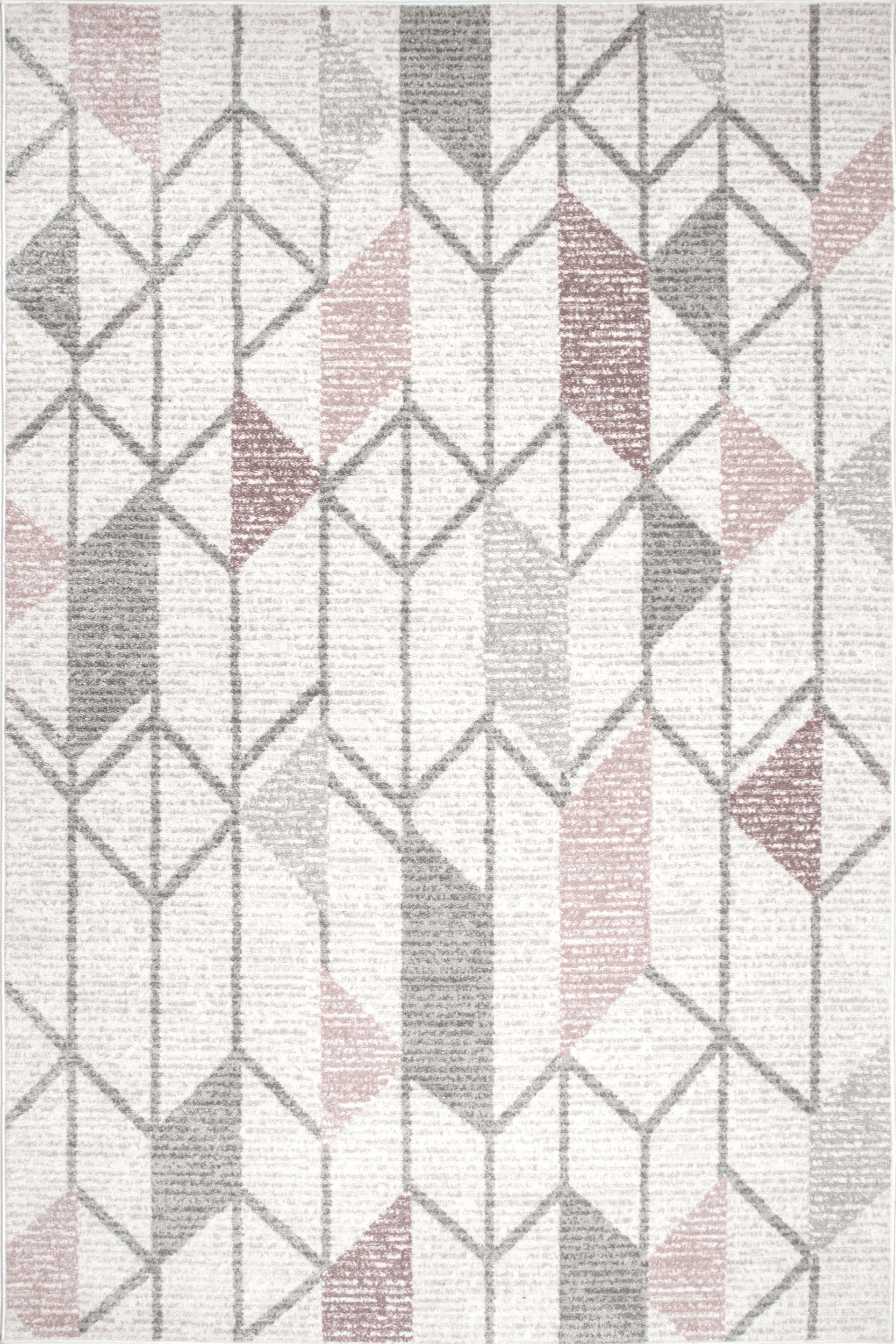 Modern Cubist Trellis Area Rug - Beige Geometric Design Non-Slip Living Room Carpet for Home Decor & Office Spaces