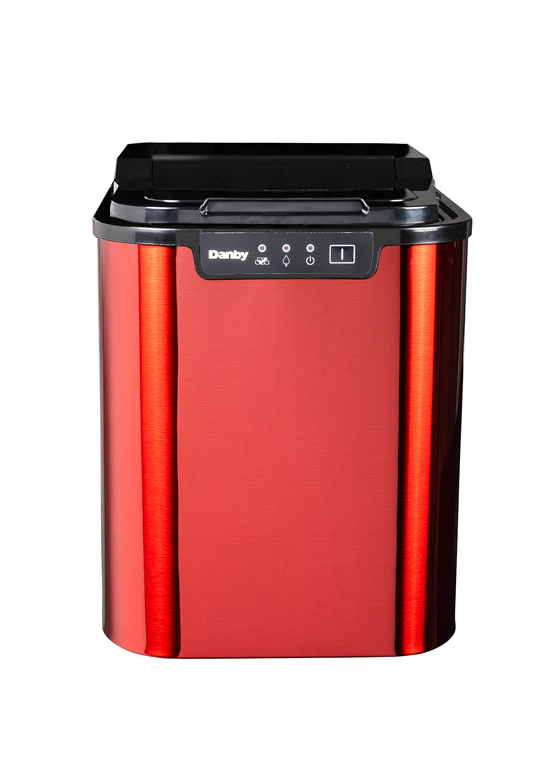 Danby DIM2500RDB 25 lbs/24Hrs Countertop Ice Maker with Electronic Controls, LED Display & Self-Clean Function - Compact Red Ice Machine for Home, Office, Party & RV Use (Holds 2 lbs of Ice)