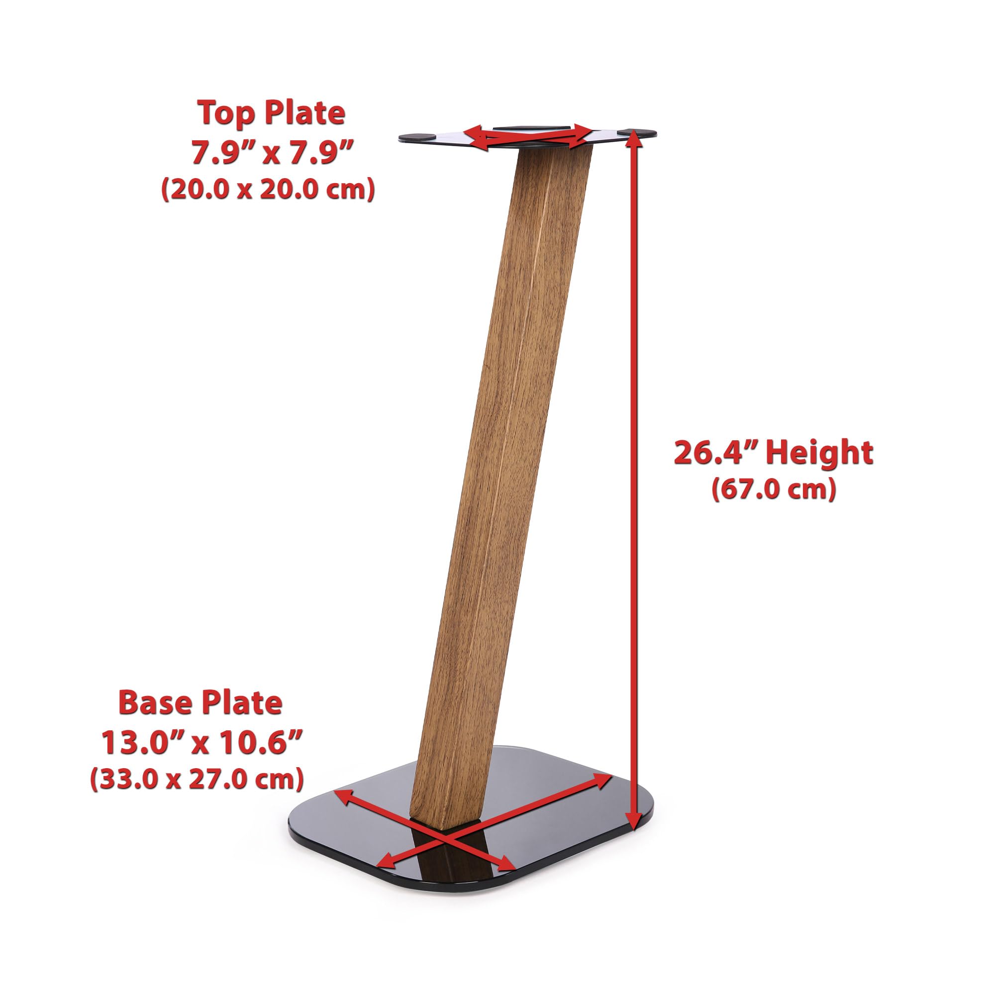 EXIMUS 610 Series Universal Speaker Floor Stands - Adjustable Height, Oak Finish - Perfect for Home Theater, Studio Monitors & Bookshelf Speakers