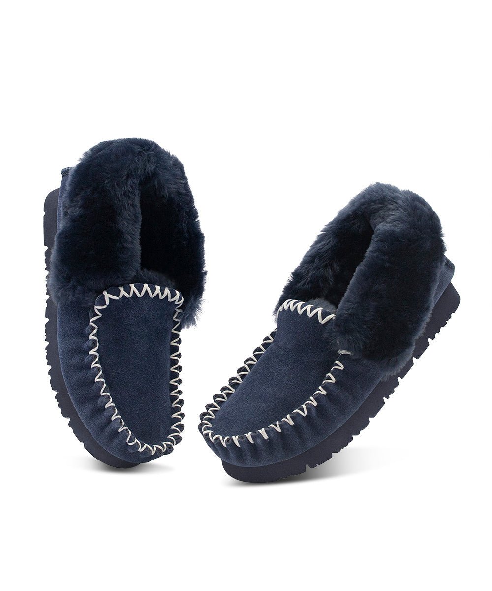 Women's UGG Colette Moccasin Slippers - Soft Shearling Lined Indoor/Outdoor House Shoes for Winter Comfort & Warmth - Perfect for Home, Travel & Casual Wear