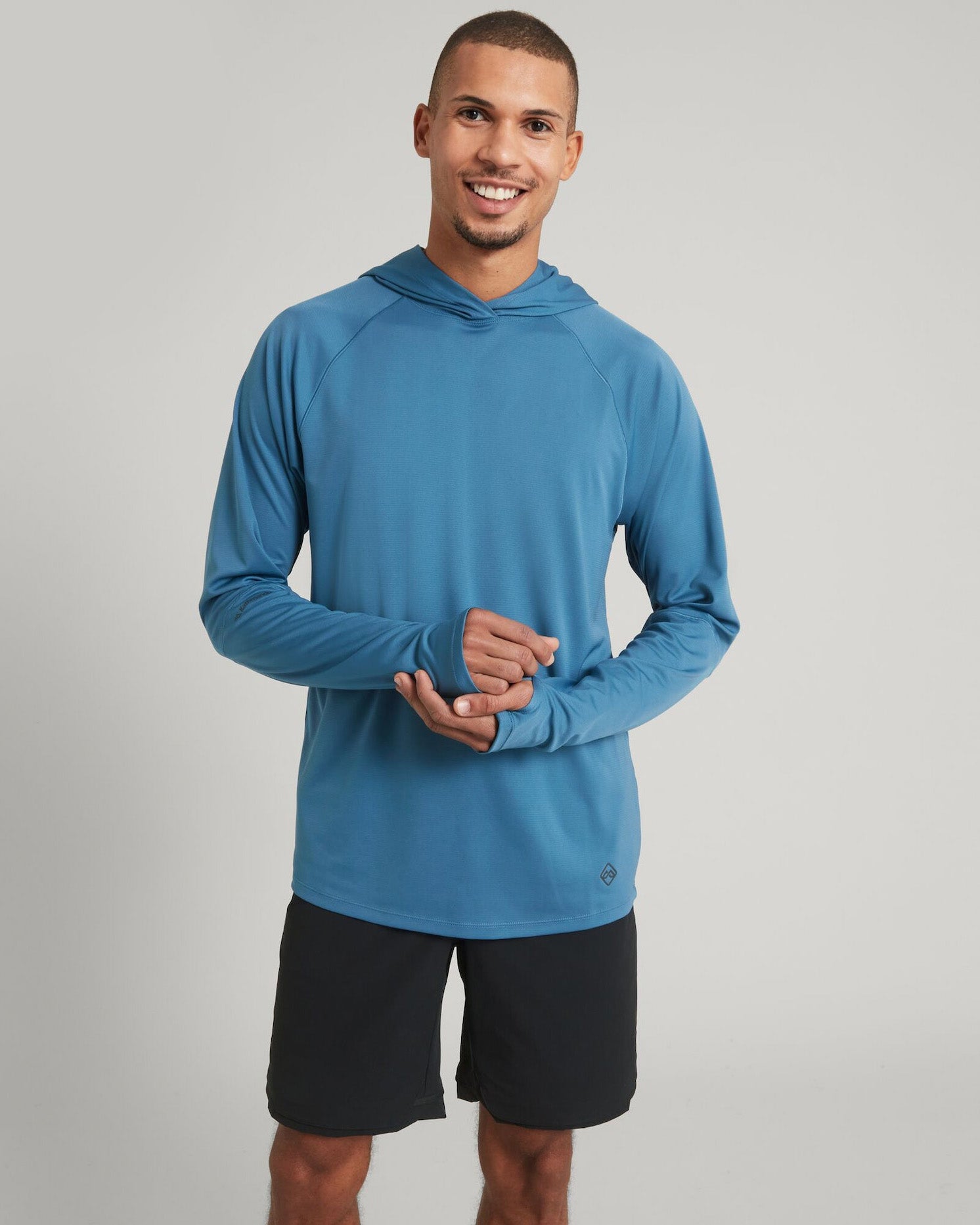 Men's SUN Stopper Hoodie - UPF 50+ Sun Protection, Lightweight & Breathable, Steel Blue - Perfect for Outdoor Activities, Hiking, and Beach Wear