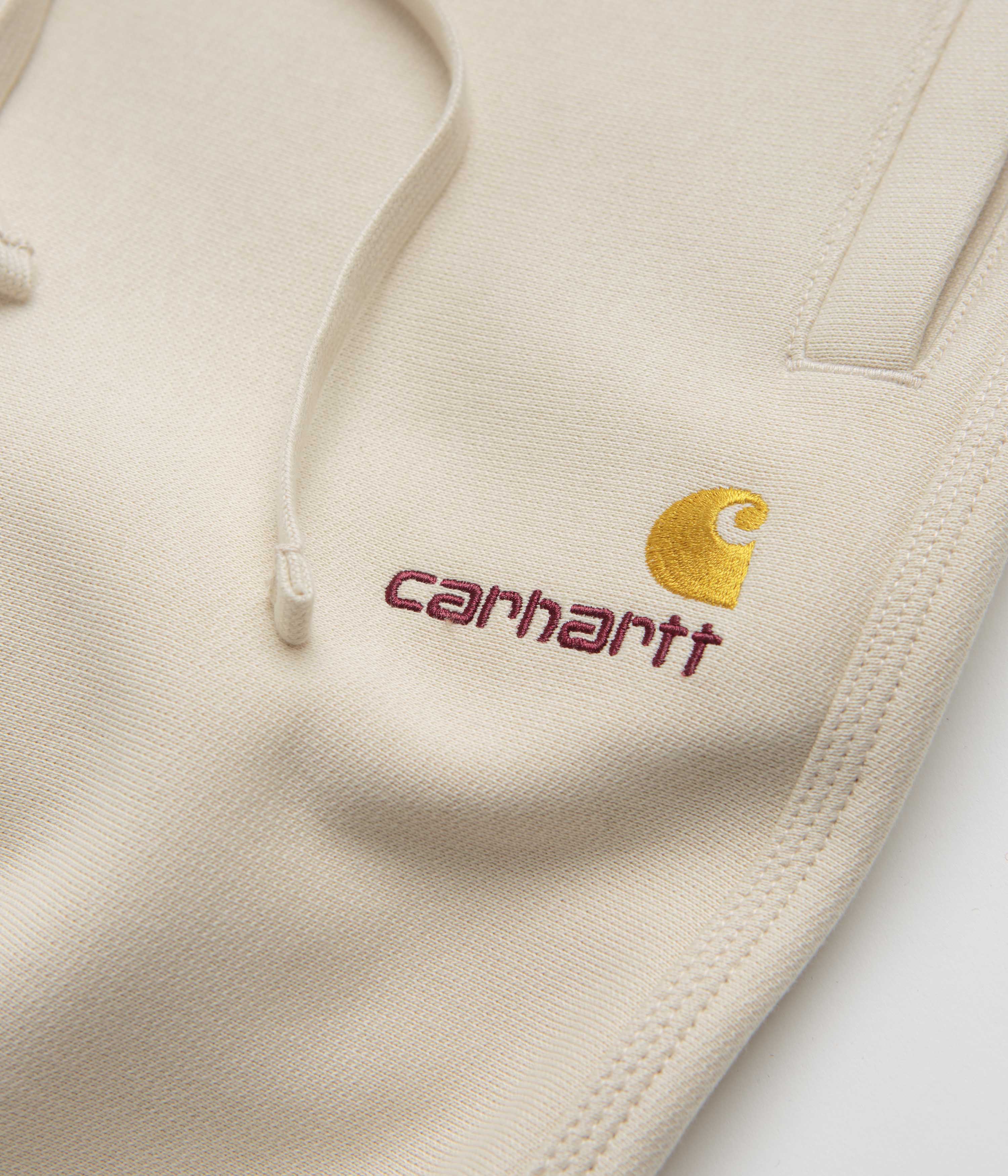 Carhartt American Script Sweatpants for Men - Comfortable Fleece Joggers with Elastic Waistband - Moonbeam Color - Perfect for Gym, Lounge & Casual Wear