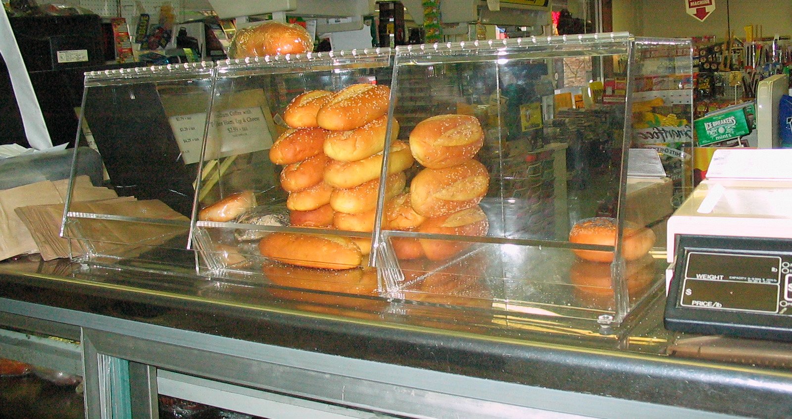 Bulk Bread Storage Display Case with 3 Containers - Clear Plastic Bread Box for Deli, Bakery, Convenience Store - Perfect for Sandwiches, Pastries, Donuts & Bagels - Removable Crumb Tray for Easy Cleaning | Commercial & Home Kitchen Use