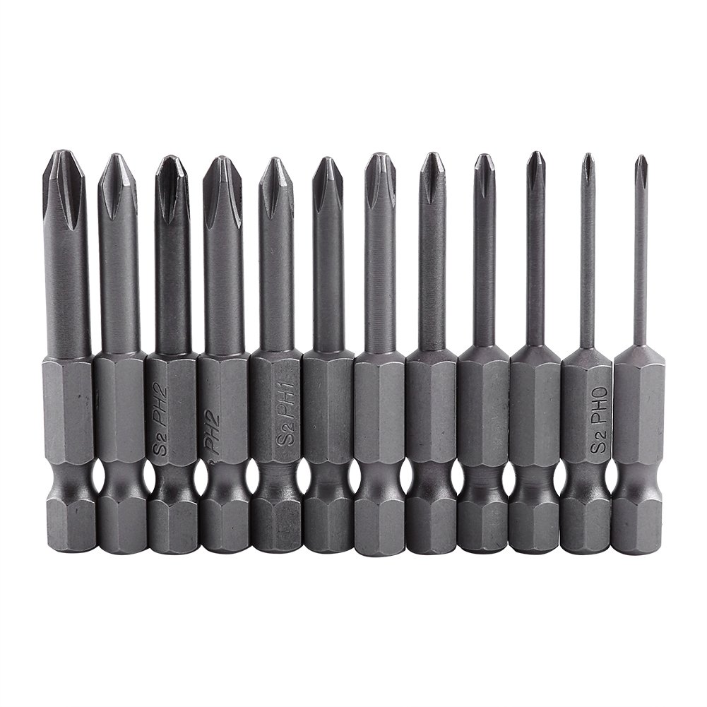 Oumefar 12-Piece Magnetic Head Screwdriver Bit Set with 1/4
