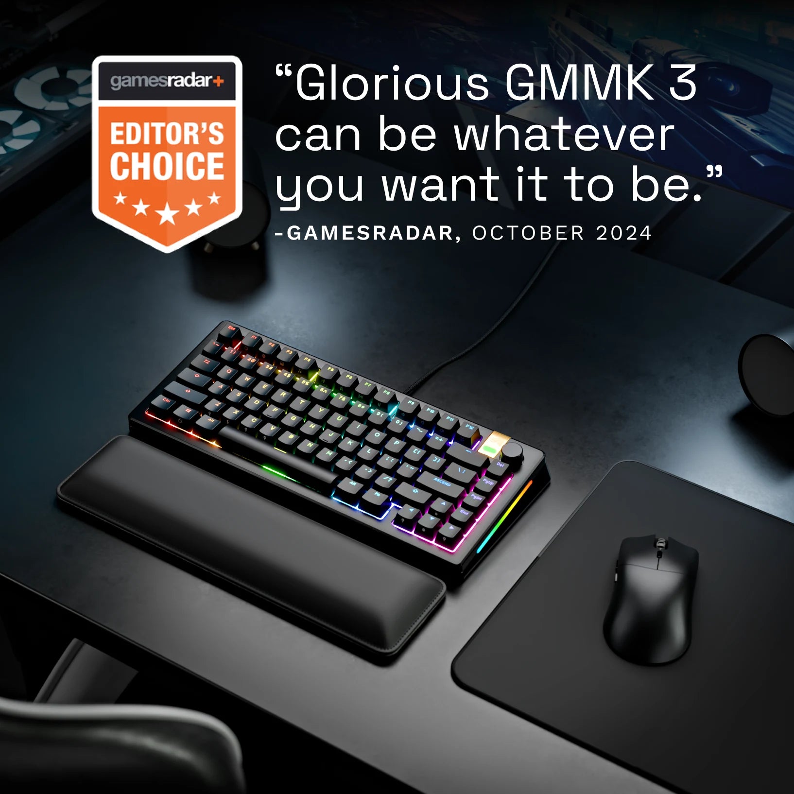 GMMK 3 PRO HE Prebuilt Mechanical Gaming Keyboard - 96% Layout, Hot-Swappable Switches, RGB Backlit - Perfect for Esports, Programming & Office Work