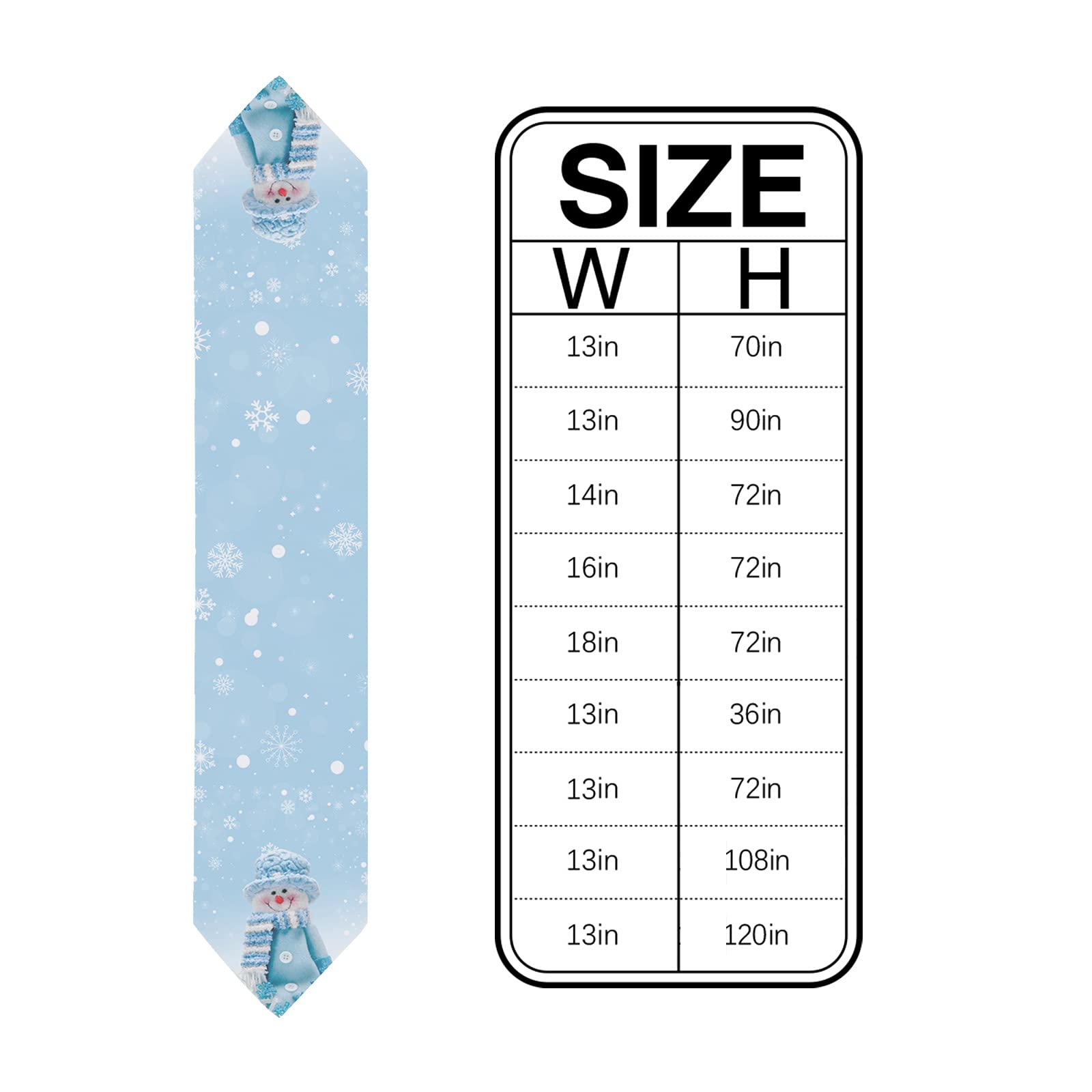 70 Inch Christmas Snowman Table Runner - Winter Snowflakes Blue Non-Slip Washable Dining Decor for Farmhouse Kitchen, Coffee Table & Holiday Party | Perfect for Christmas Dinner, Winter Gatherings & Festive Home Decoration