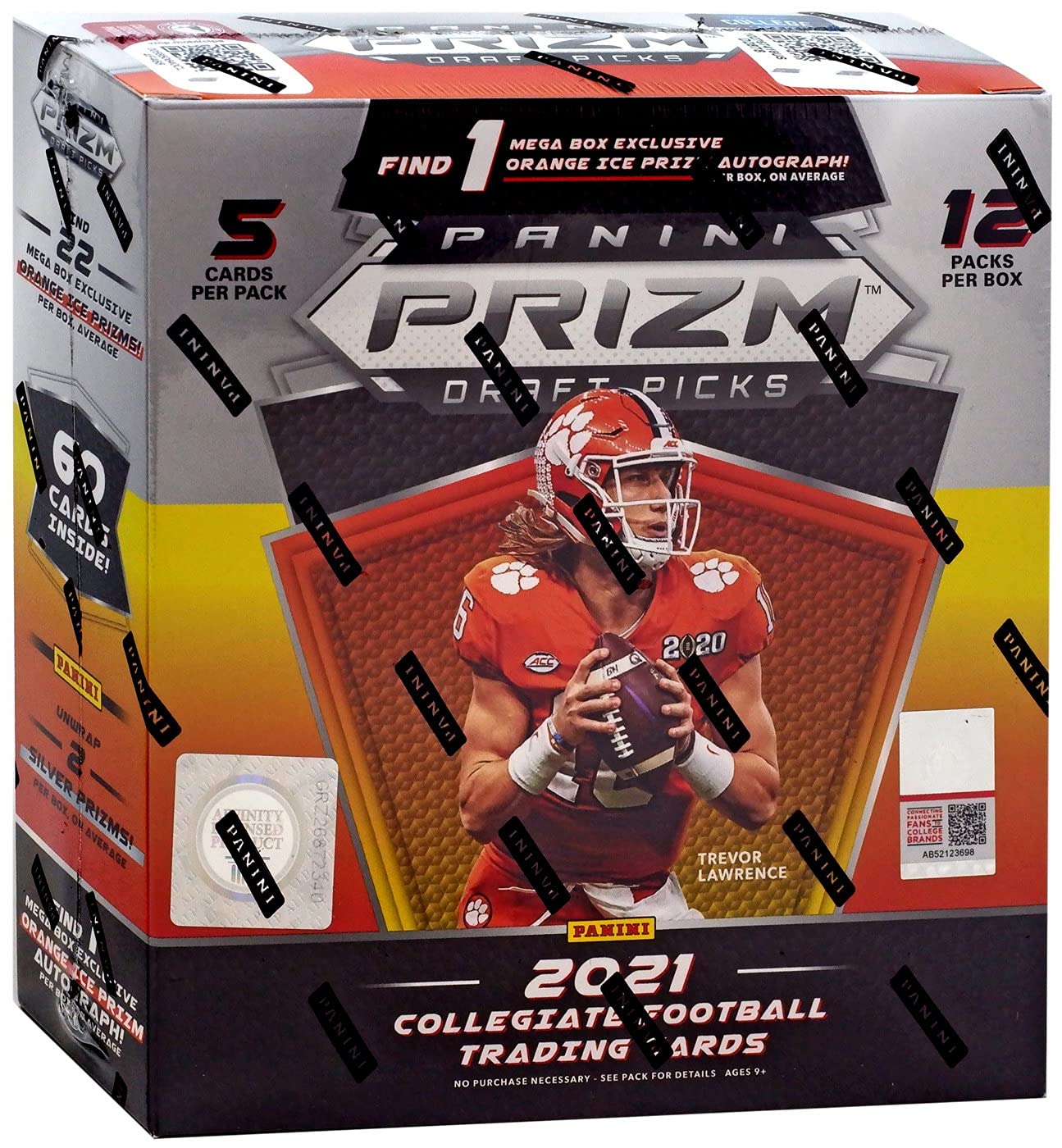 2021 Panini Prizm Draft Picks Football MEGA Box - 12 Packs per Box | Collectible Trading Cards for NFL Fans & Sports Memorabilia Collectors | Perfect for Gifts, Investments, and Fantasy Football Enthusiasts