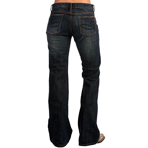 Classic Boot Cut Jeans for Women - Dark Wash Blue Denim Pants Size 14 XL - Comfortable & Stylish for Casual Wear, Work and Night Out