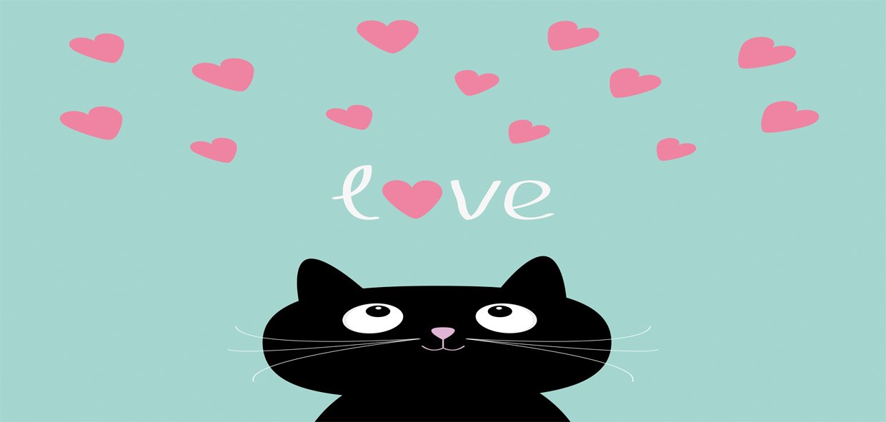 Valentine's Day Ceramic Pencil Holder - Cute Kitty Heart Cat Illustration Desk Organizer, 3.6